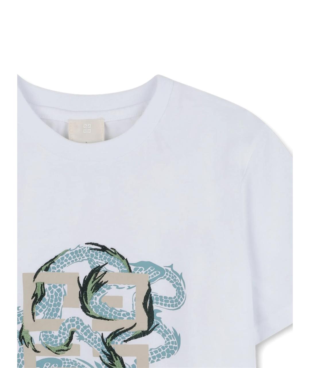 GIVENCHY Белая хлопковая детская футболка, фото 3