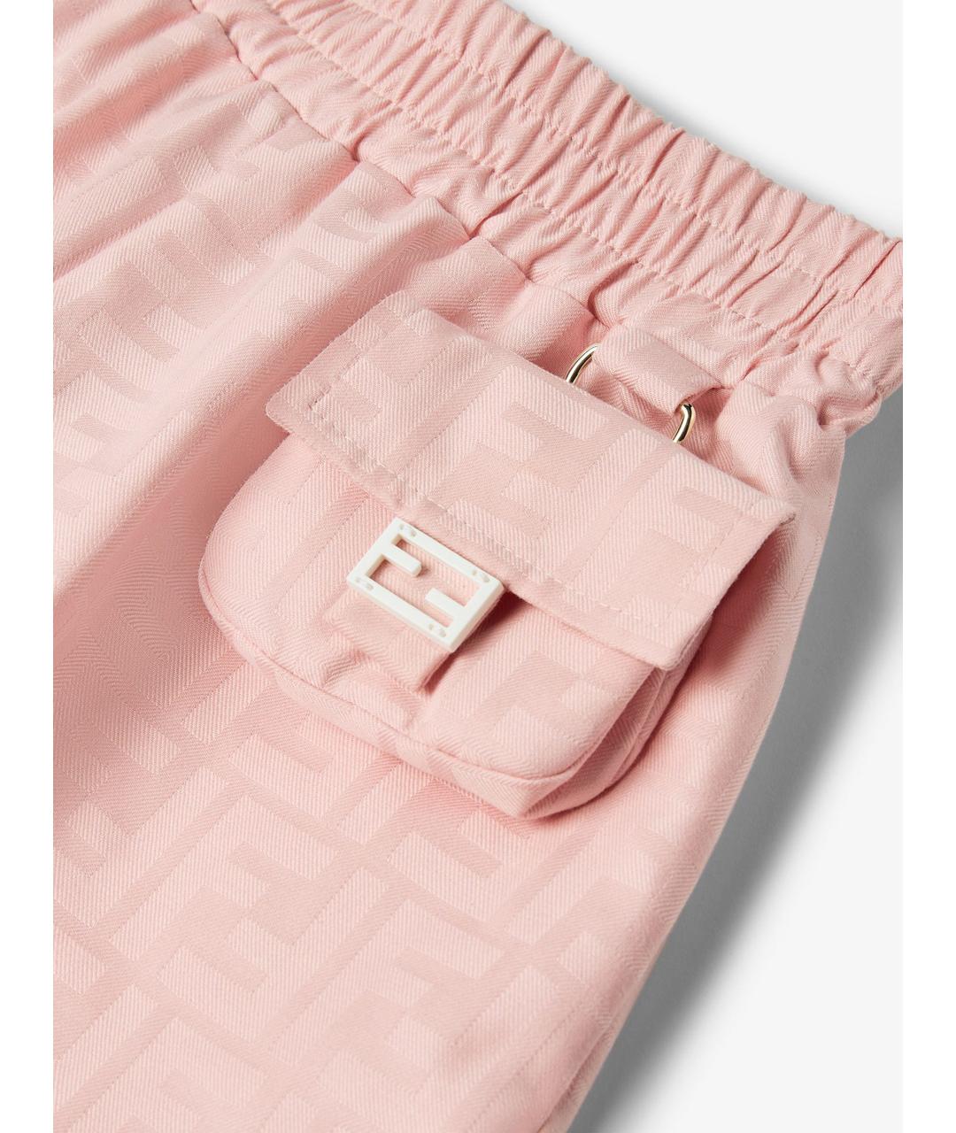 FENDI Розовые хлопковые брюки и шорты, фото 3