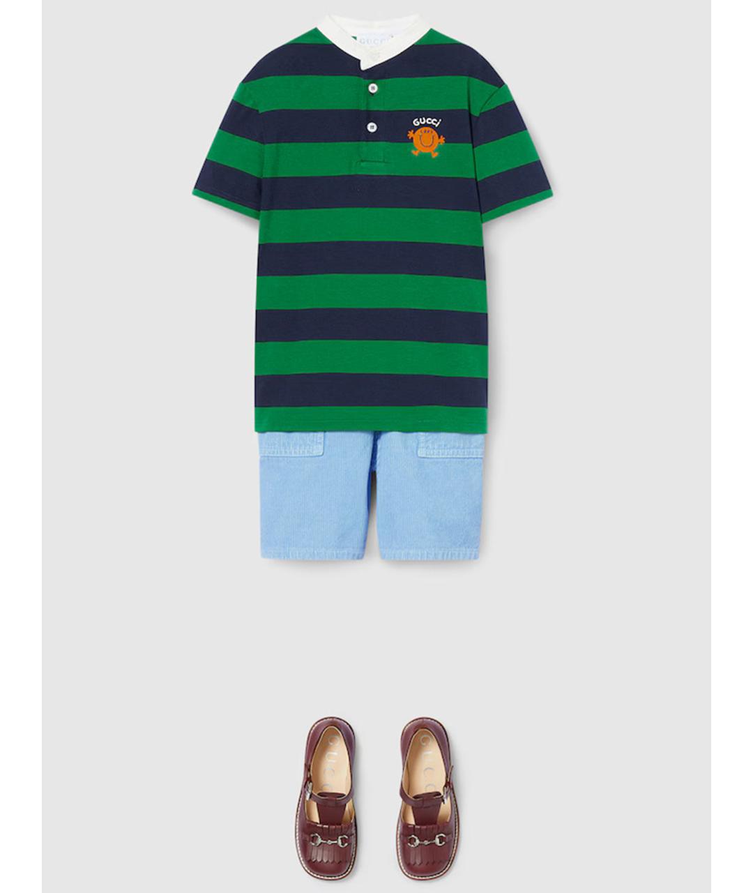 GUCCI Зеленая хлопковая детская футболка, фото 2