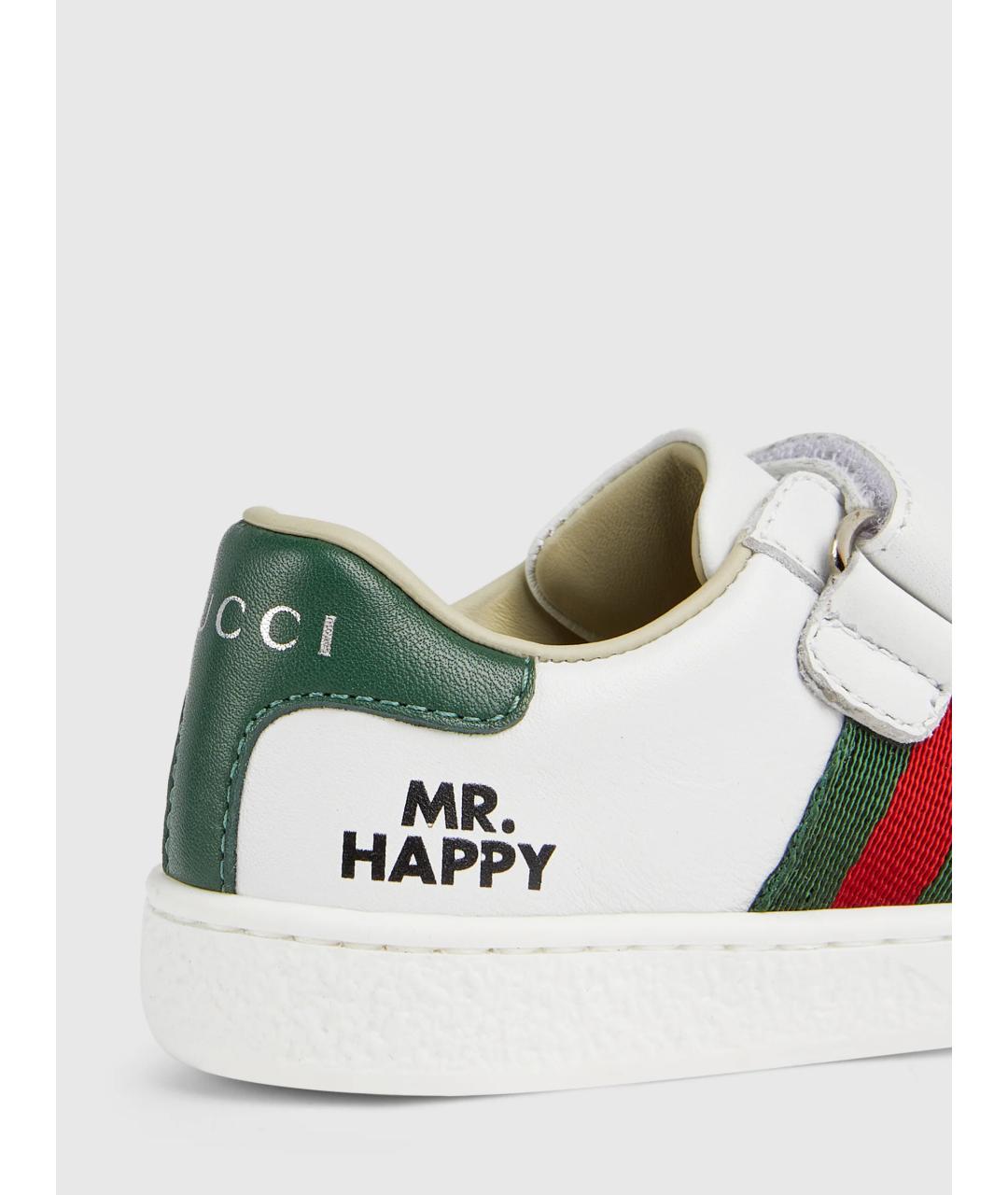 GUCCI Белые кожаные кеды, фото 3