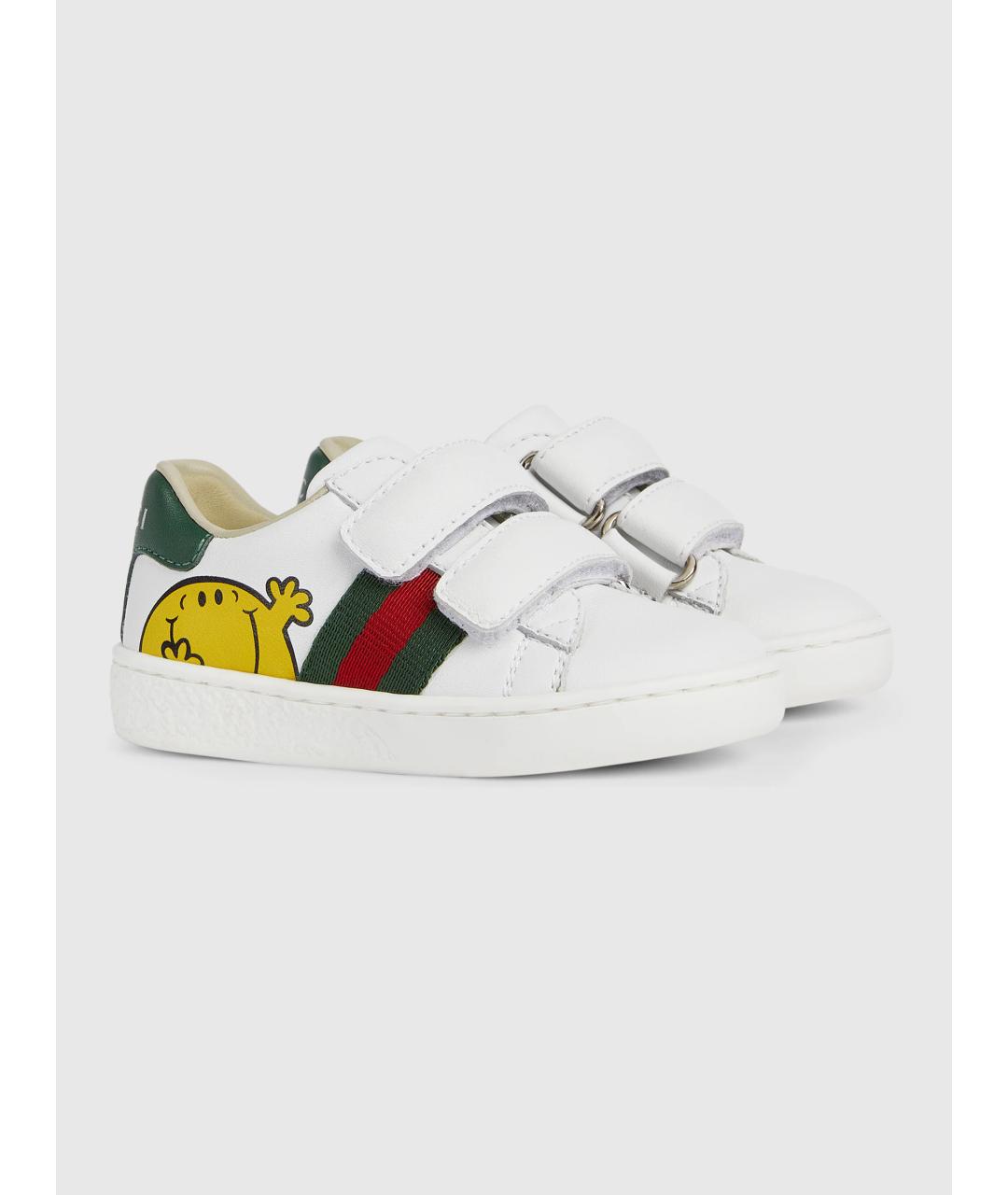 GUCCI Белые кожаные кеды, фото 2