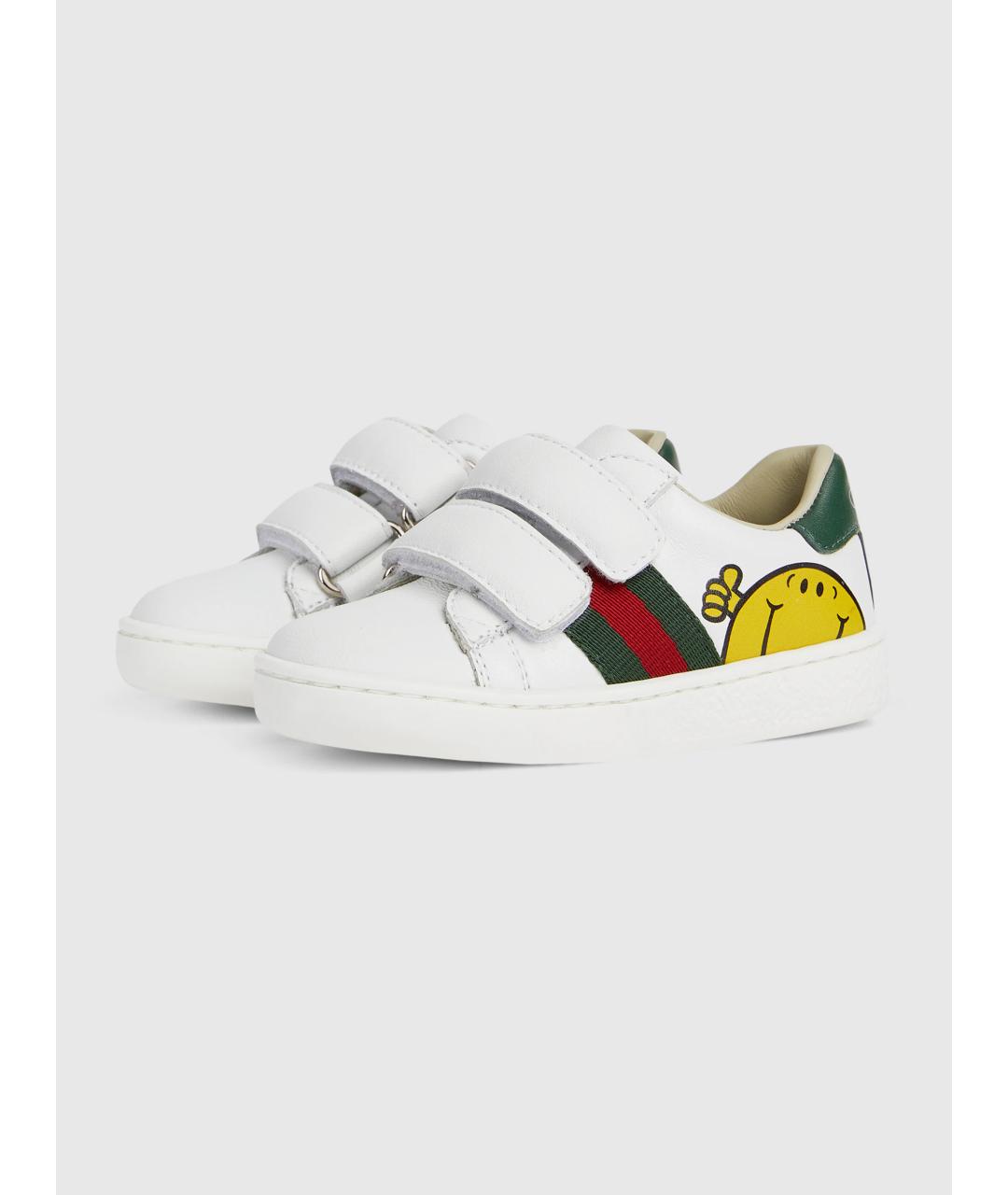 GUCCI Белые кожаные кеды, фото 4