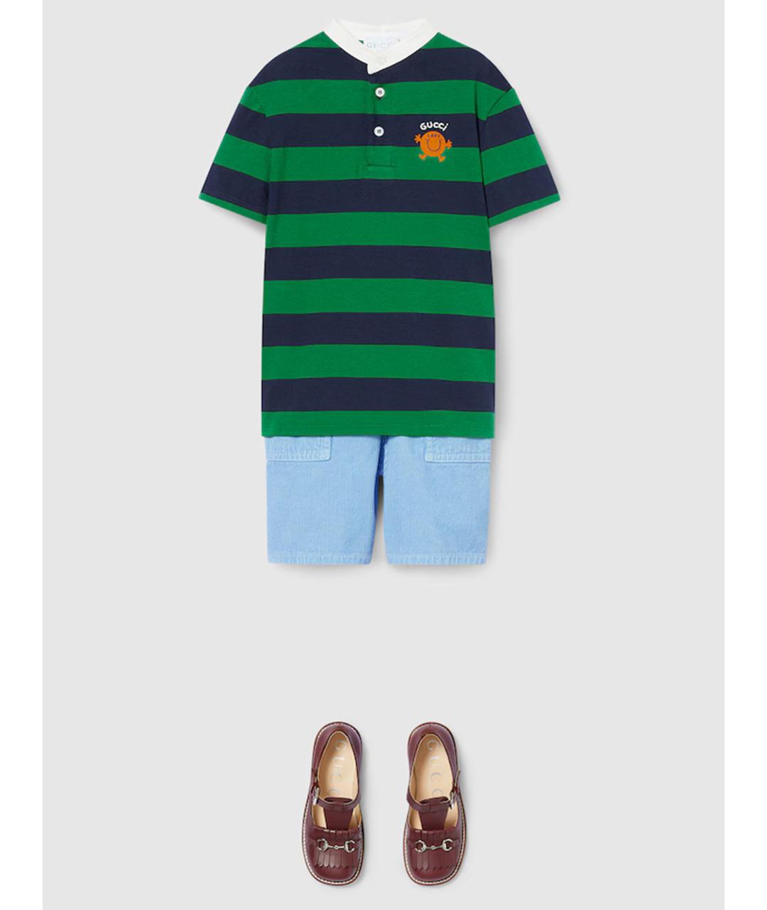 GUCCI Голубые хлопковые брюки и шорты, фото 2