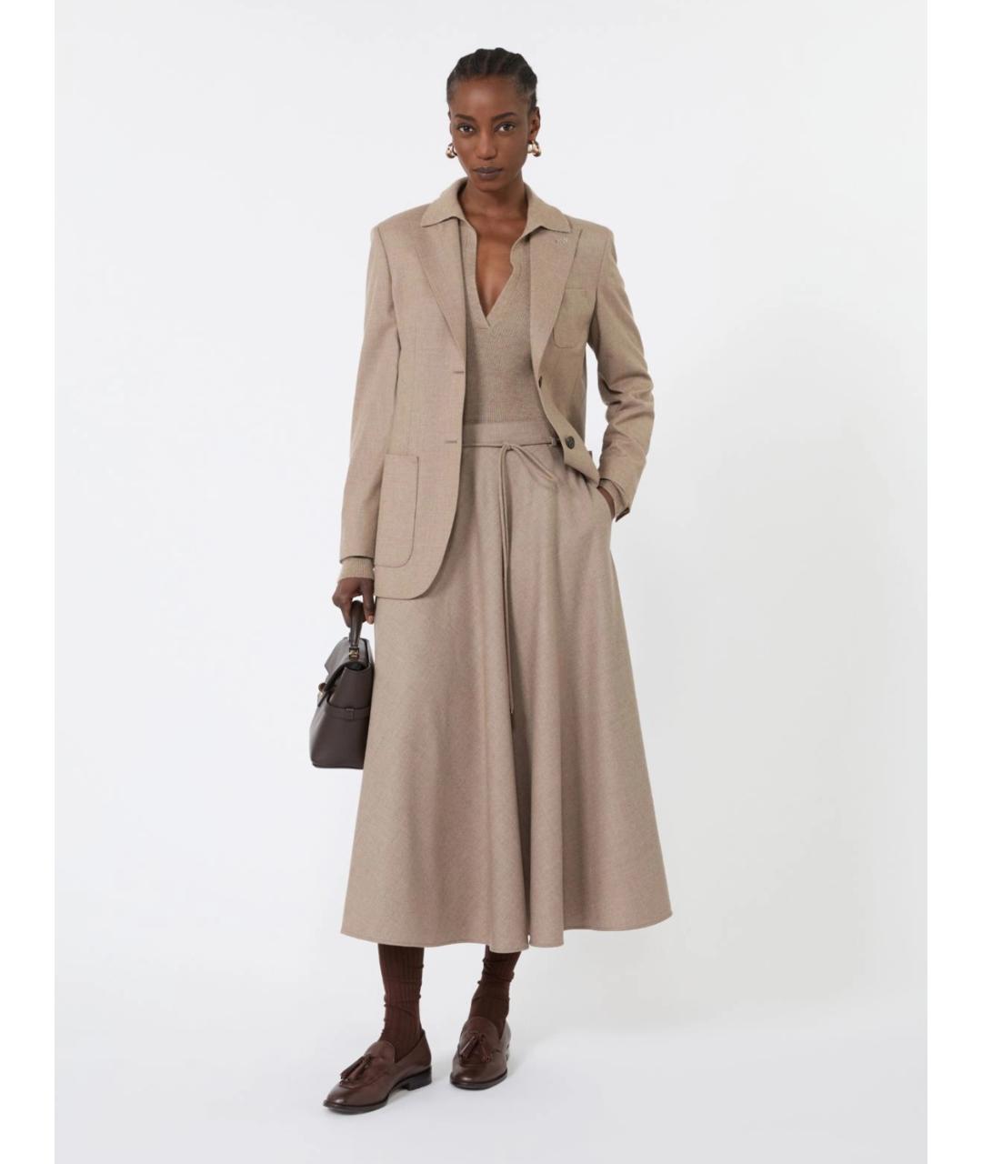 MAX MARA Бежевый кашемировый джемпер / свитер, фото 2
