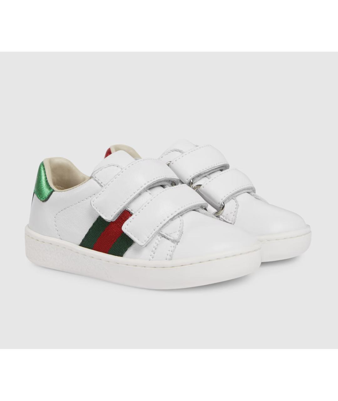 GUCCI Белые кожаные кеды, фото 2
