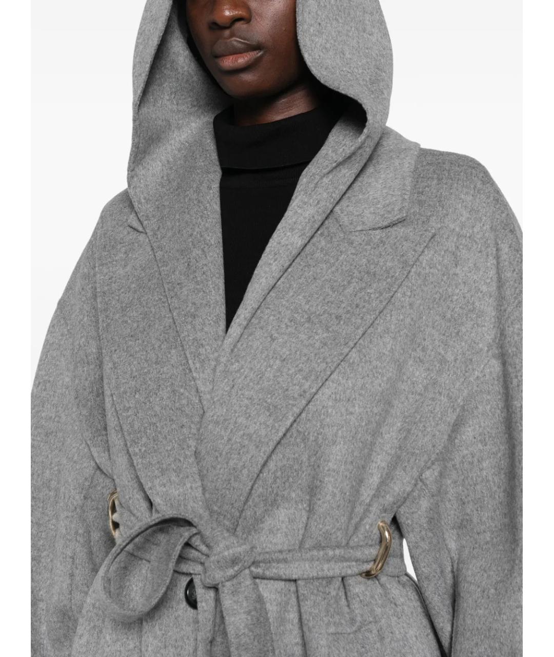 SPORTMAX Серое шерстяное пальто, фото 5