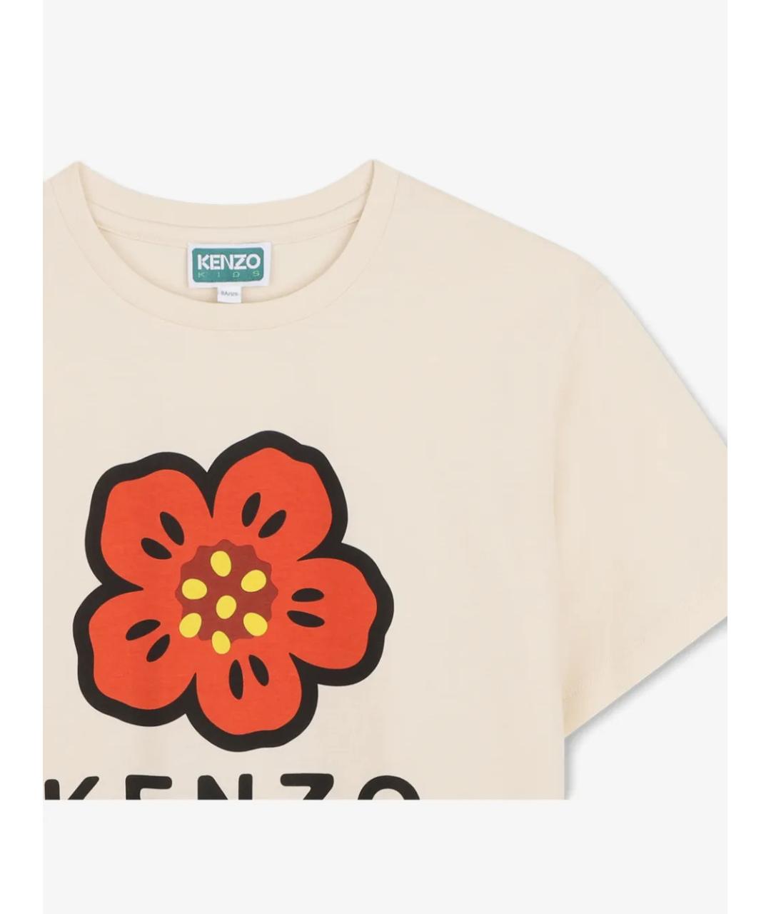 KENZO Бежевый хлопковый детская футболка / топ, фото 3