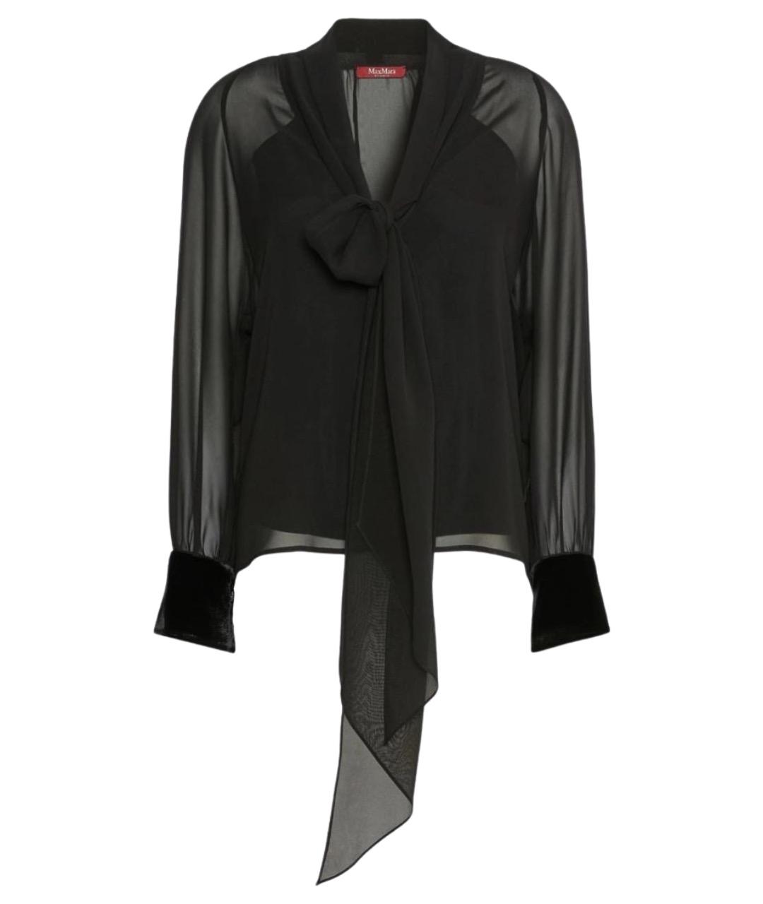 MAX MARA STUDIO Черная шелковая рубашка, фото 1