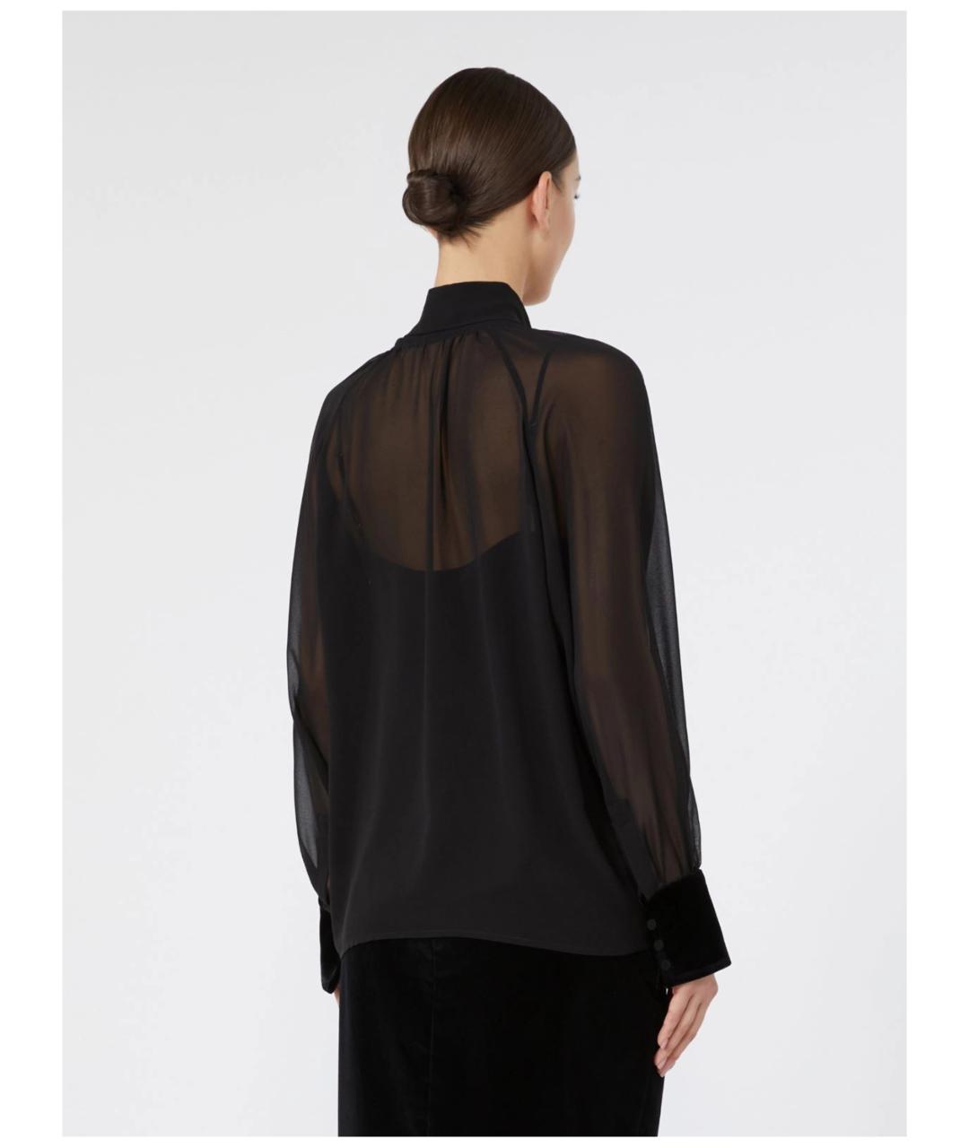 MAX MARA STUDIO Черная шелковая рубашка, фото 4