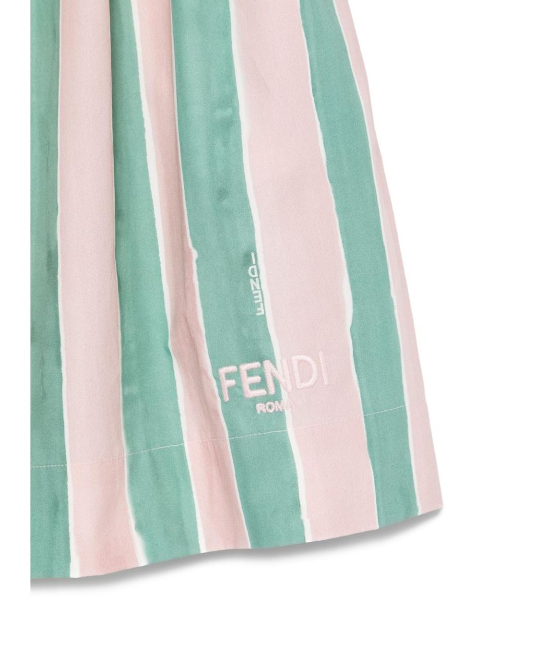 FENDI Розовая хлопковая юбка, фото 3