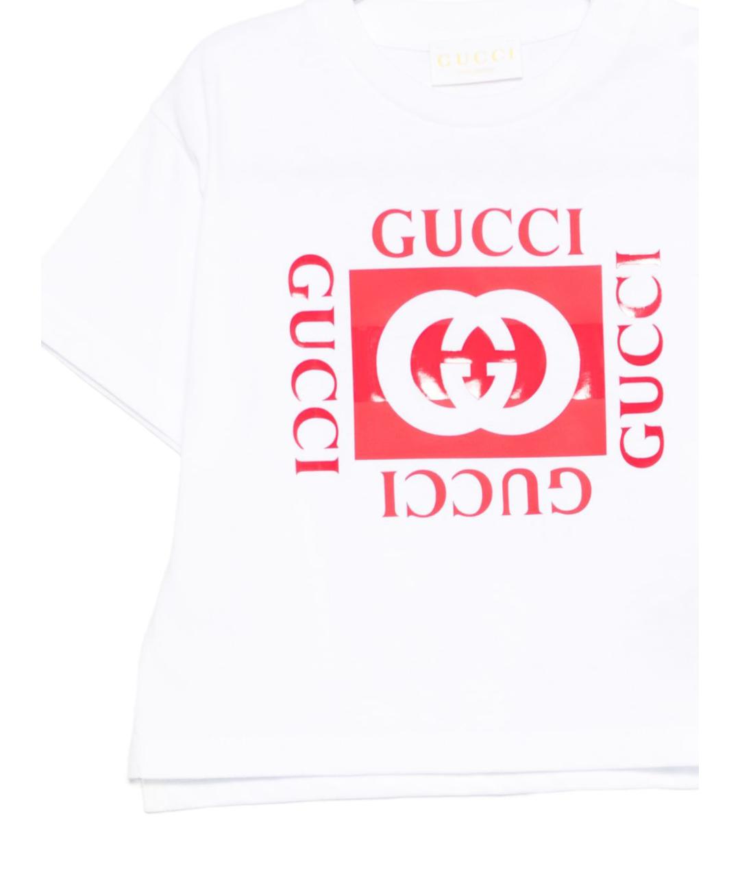 GUCCI Белый хлопковый футболка / топ, фото 3