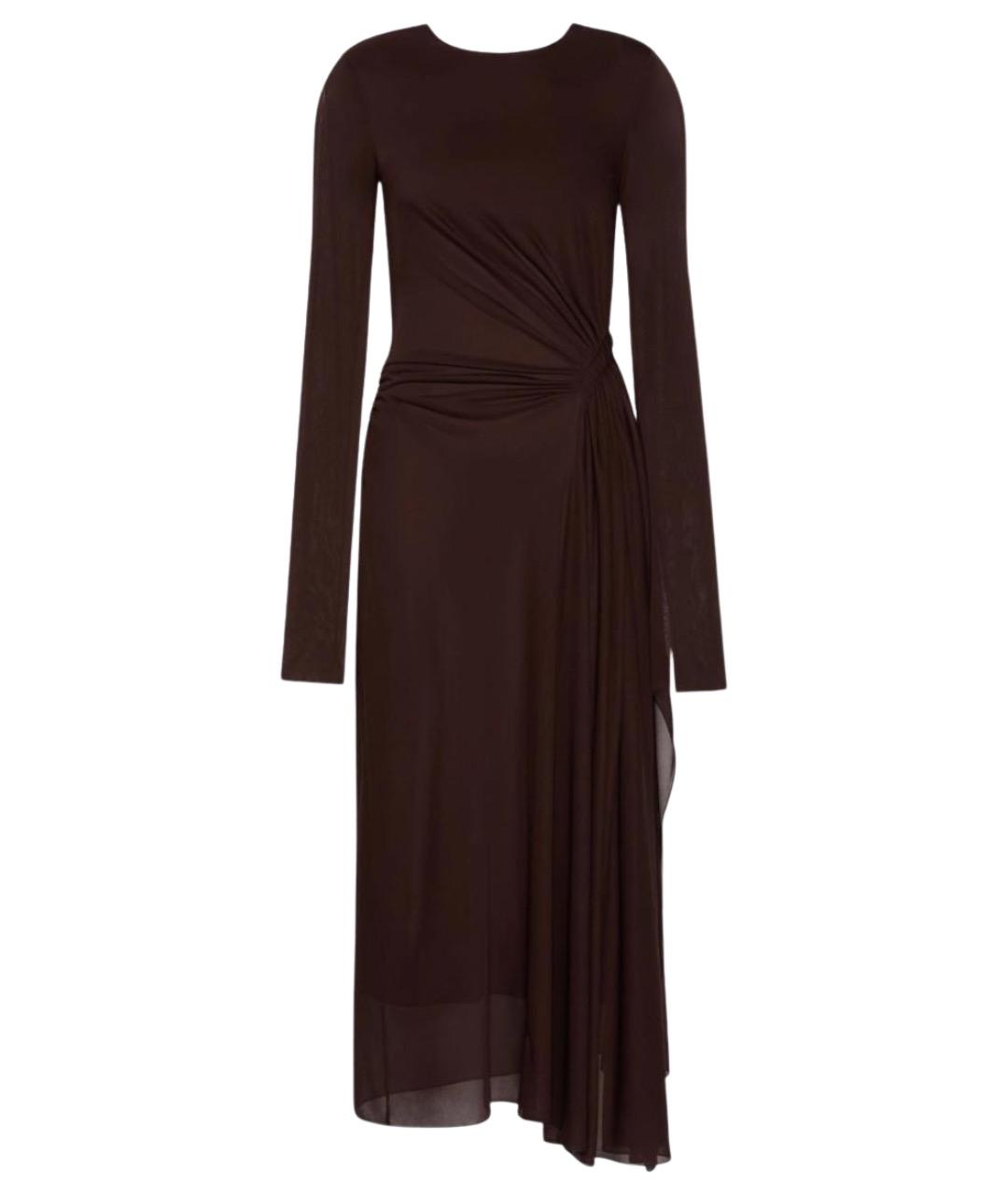 MAX MARA Коричневое вискозное вечернее платье, фото 1