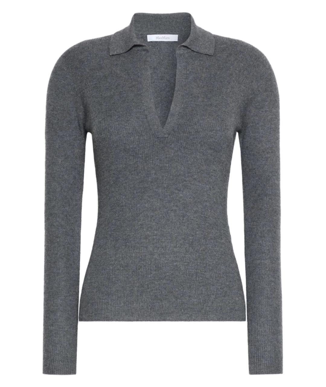 MAX MARA Серый кашемировый джемпер / свитер, фото 1
