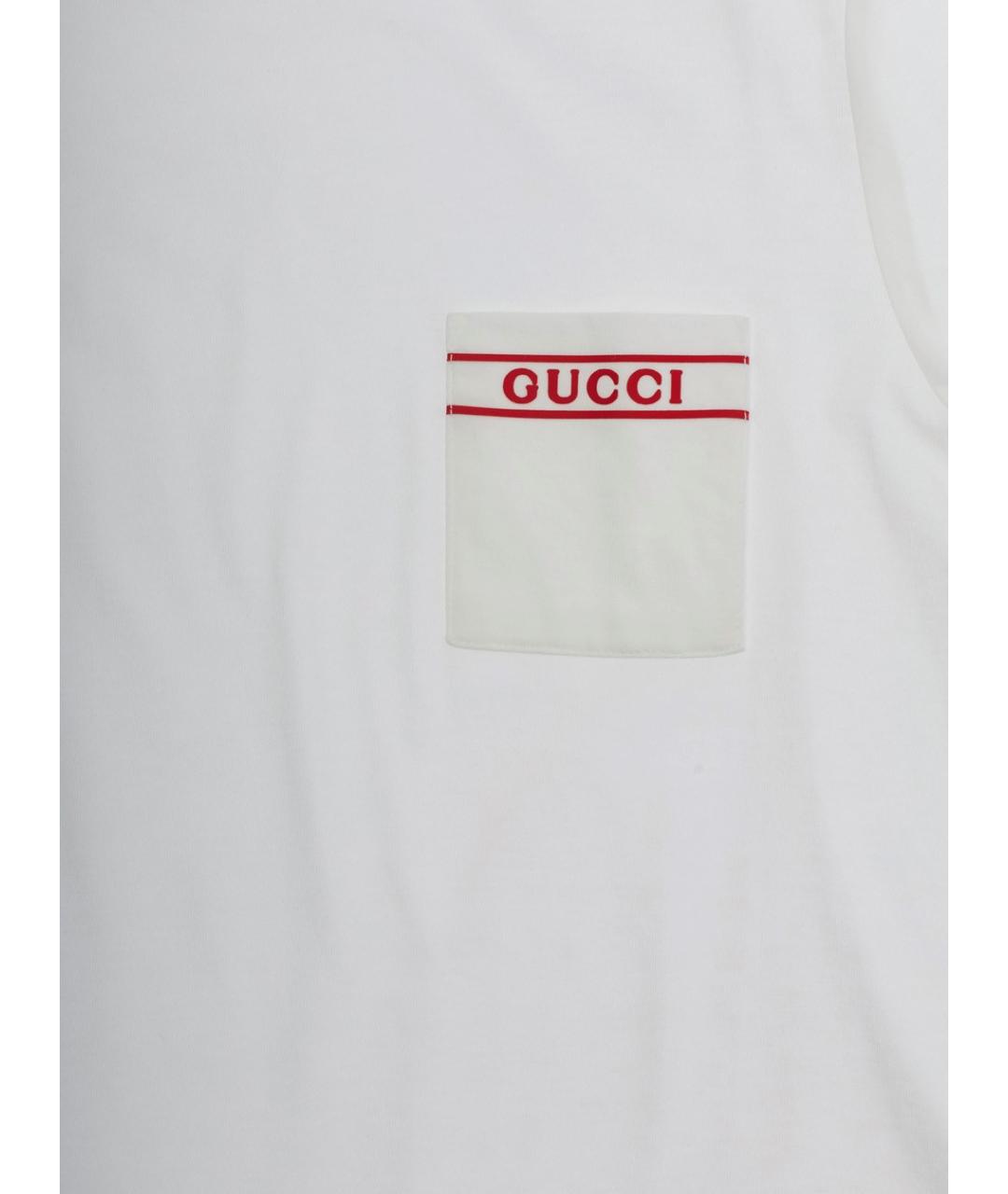 GUCCI Белая хлопковая детская футболка, фото 3