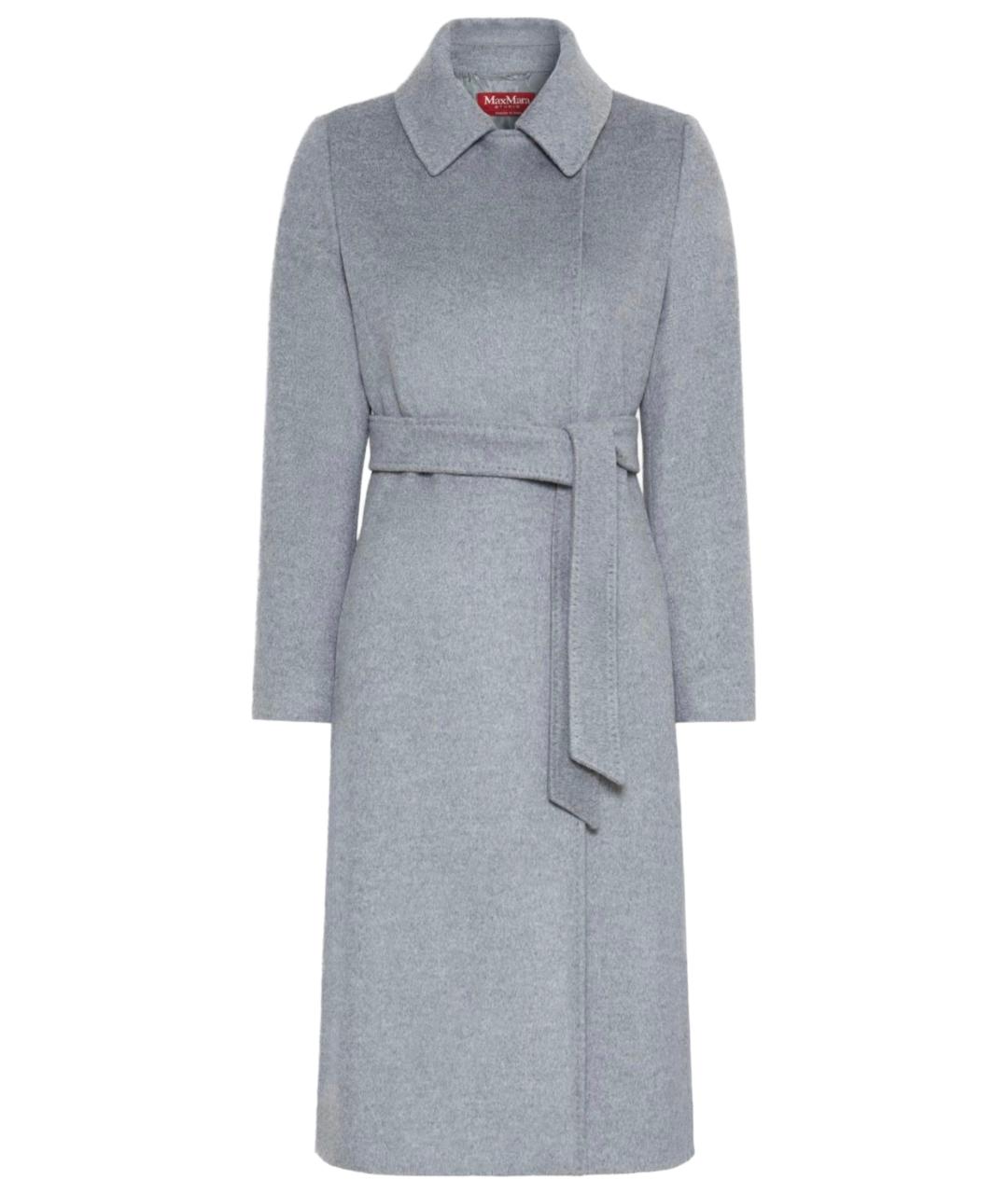 MAX MARA STUDIO Серое шерстяное пальто, фото 1