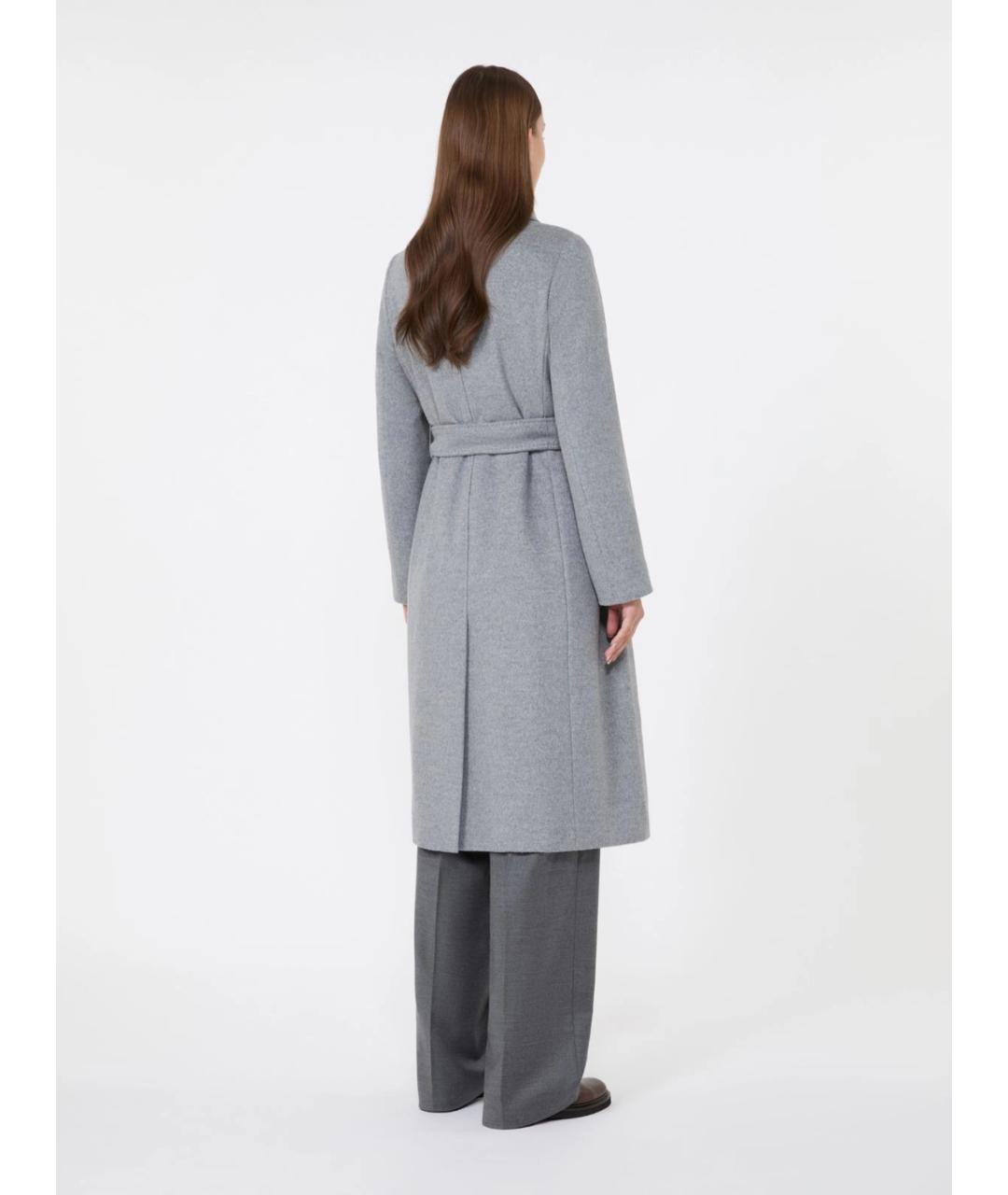 MAX MARA STUDIO Серое шерстяное пальто, фото 4