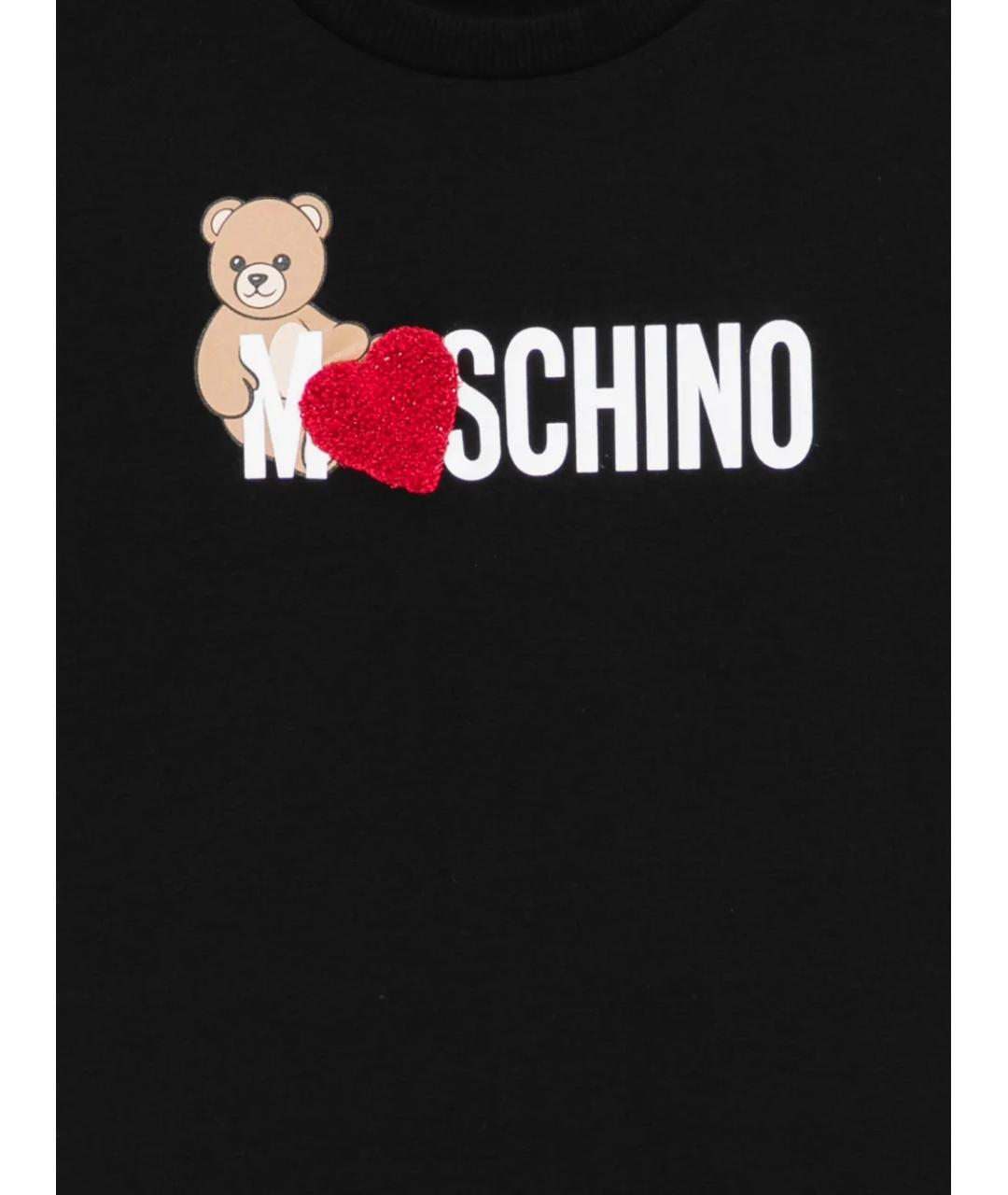 MOSCHINO Черный хлопковый детская футболка / топ, фото 3