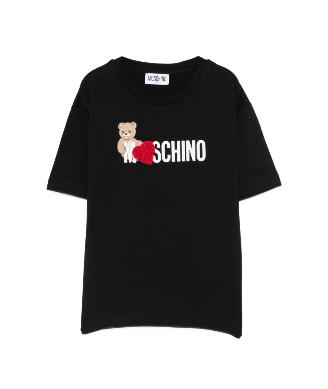 MOSCHINO Черный хлопковый детская футболка / топ, фото 1