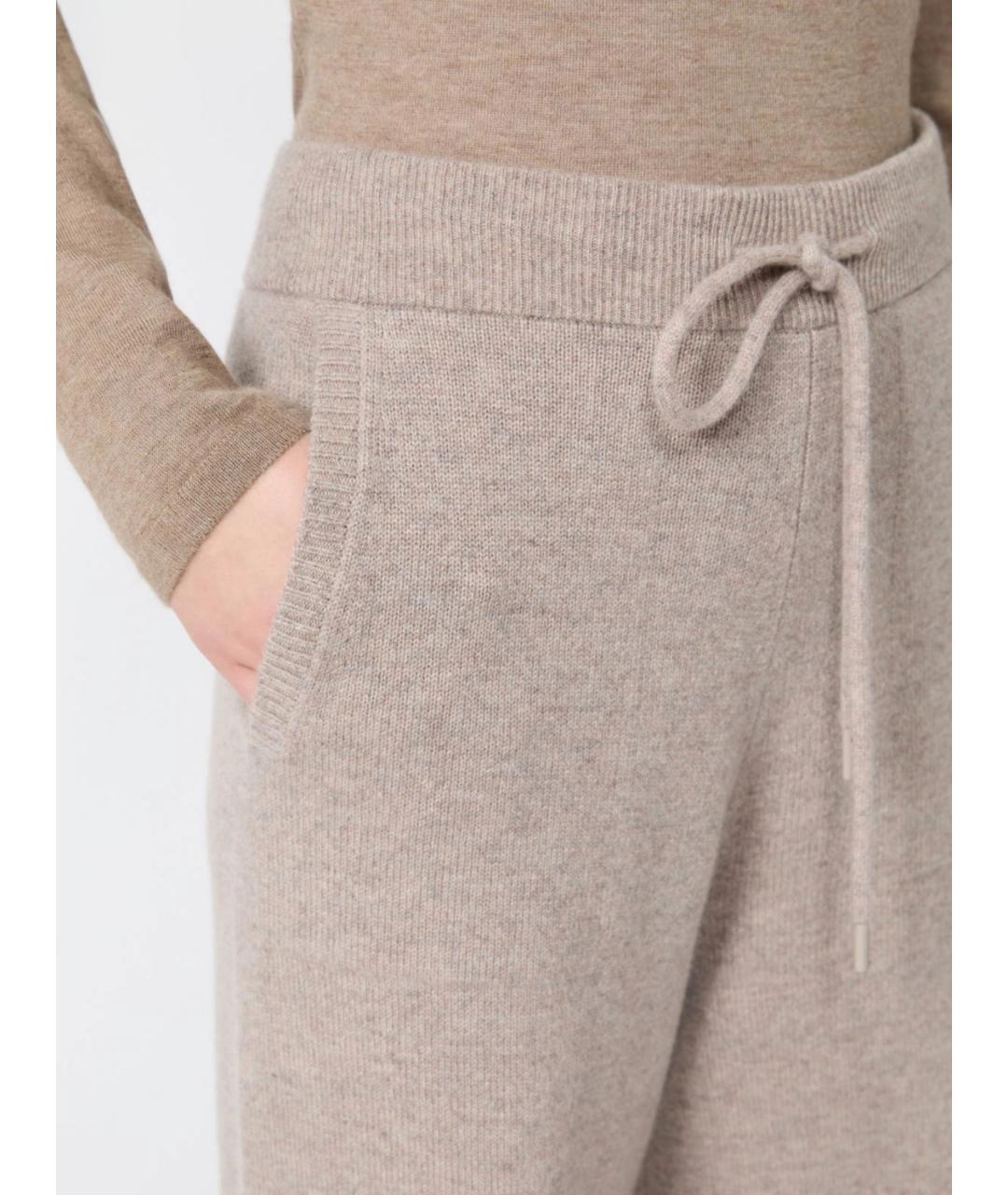 MAX MARA Бежевые кашемировые брюки широкие, фото 5