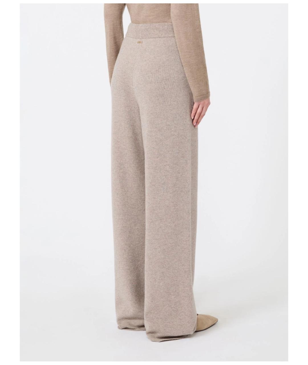 MAX MARA Бежевые кашемировые брюки широкие, фото 4
