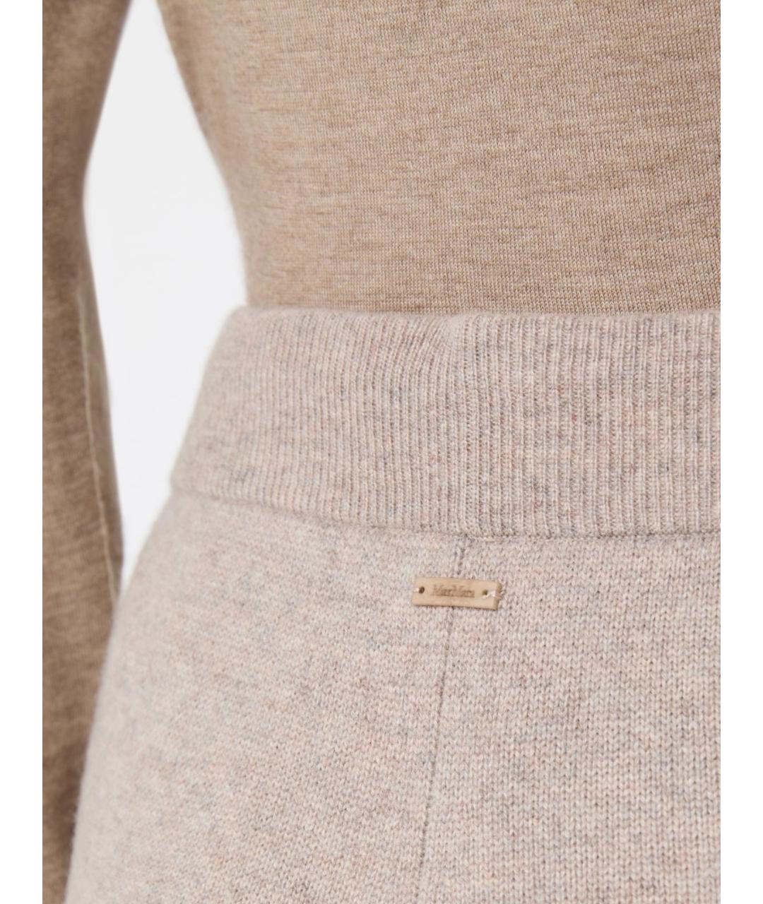 MAX MARA Бежевые кашемировые брюки широкие, фото 6