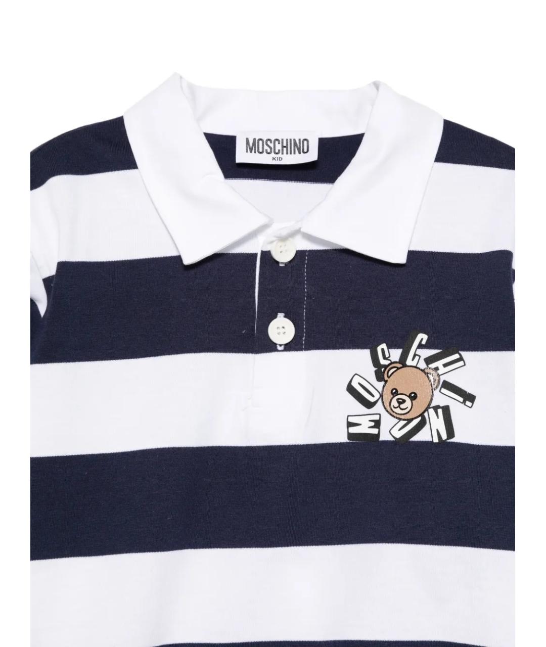MOSCHINO Синяя хлопковая детская футболка, фото 3