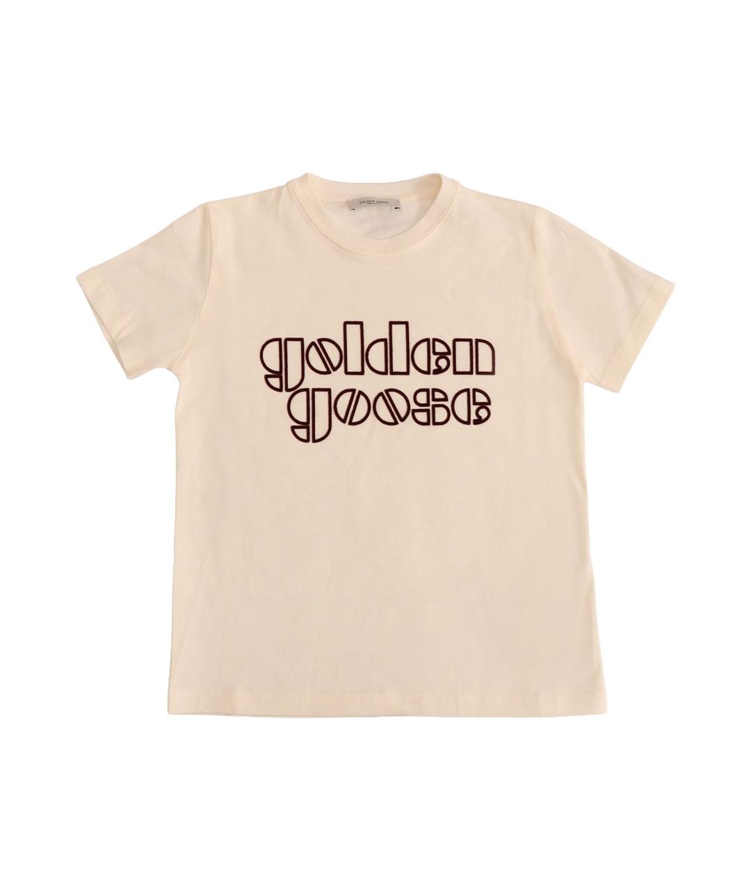 GOLDEN GOOSE Белая хлопковая детская футболка, фото 1
