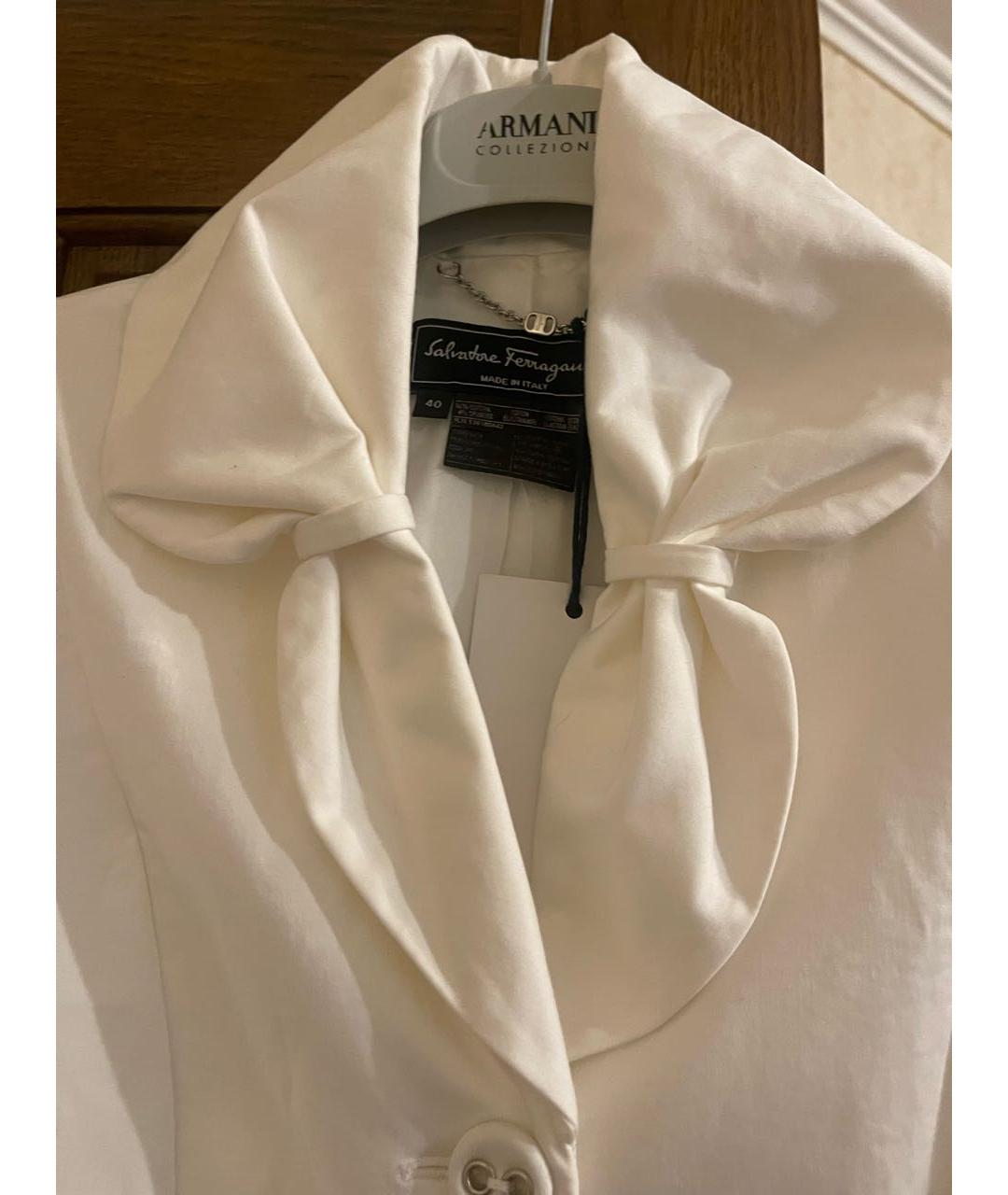 SALVATORE FERRAGAMO Белый хлопковый костюм с юбками, фото 4