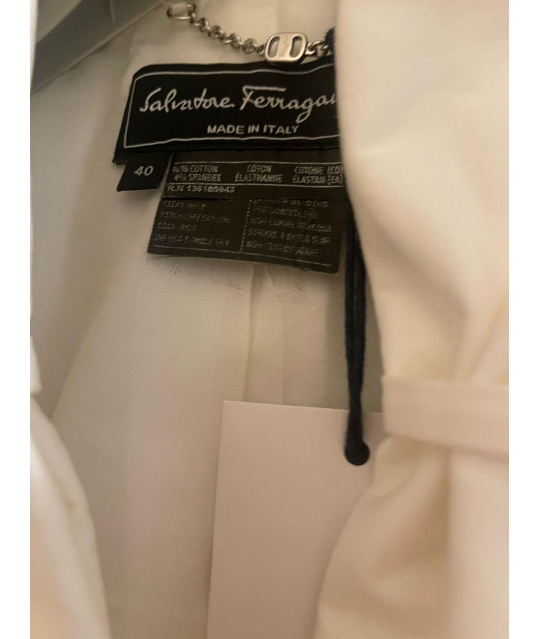 SALVATORE FERRAGAMO Белый хлопковый костюм с юбками, фото 3