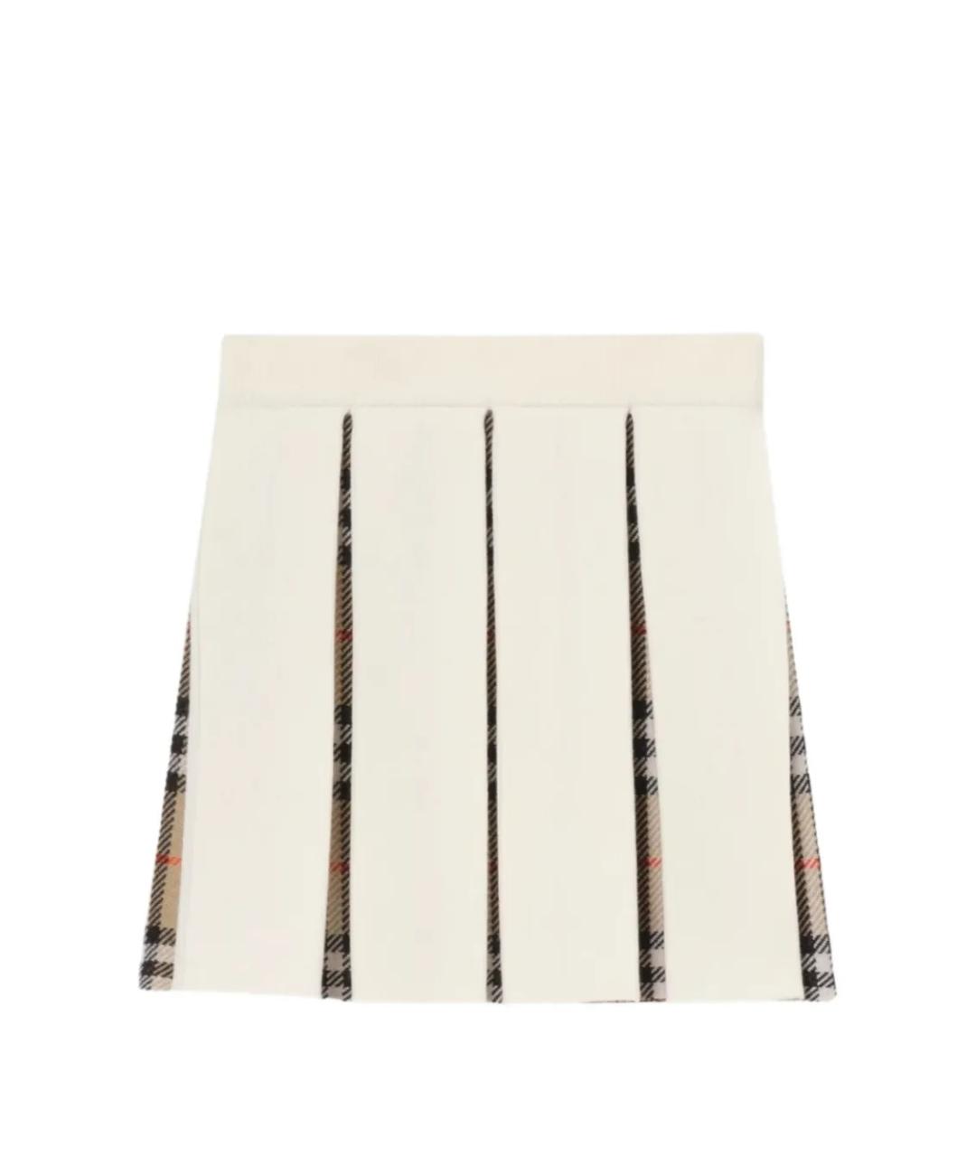 BURBERRY Белая шерстяная юбка, фото 2