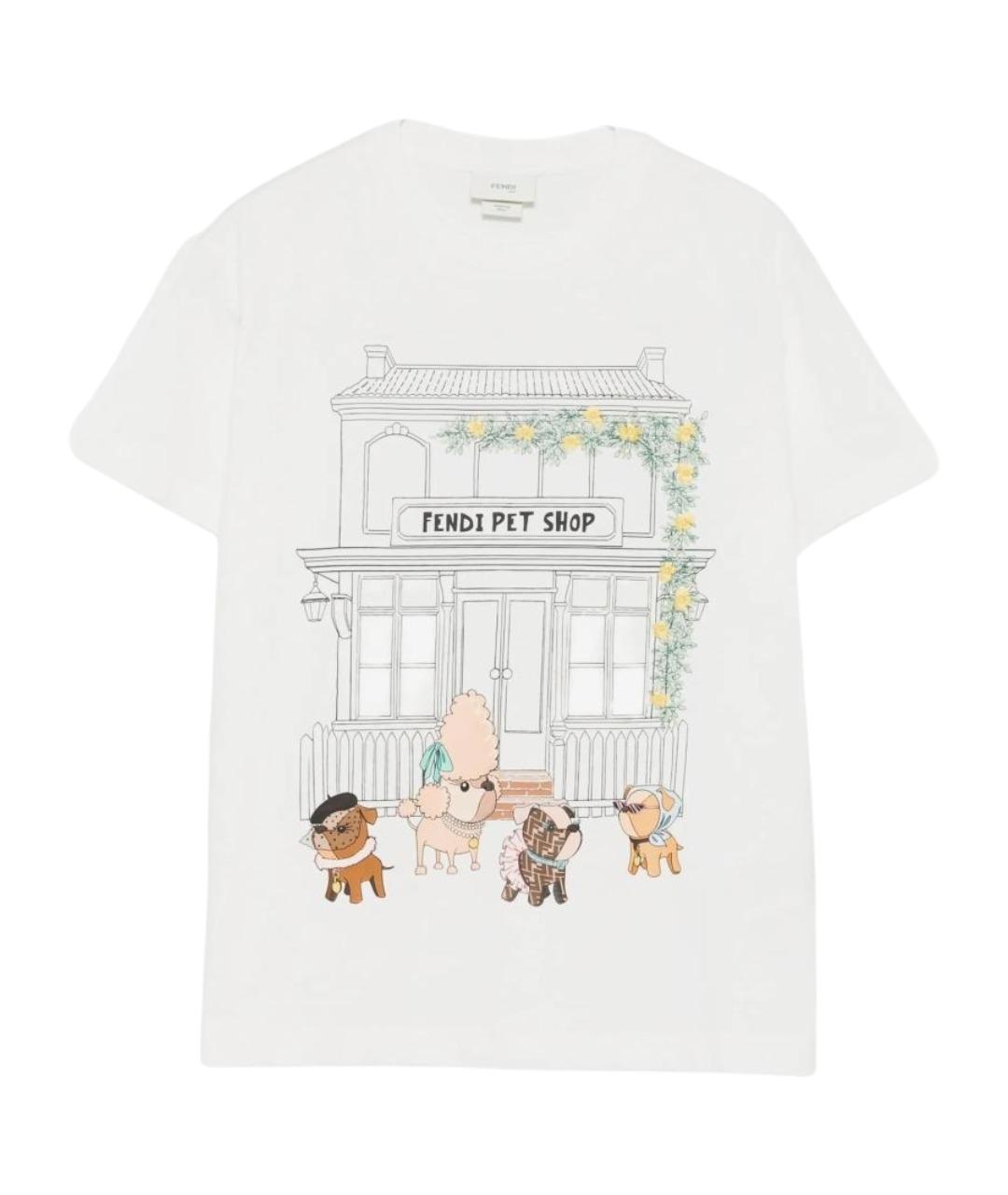 FENDI Белый хлопковый детская футболка / топ, фото 1