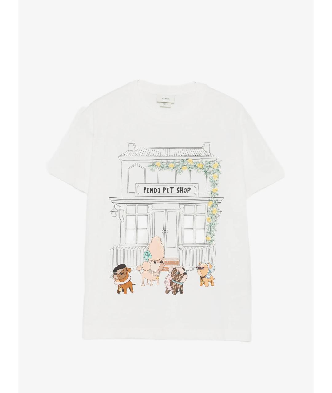 FENDI Белый хлопковый детская футболка / топ, фото 4