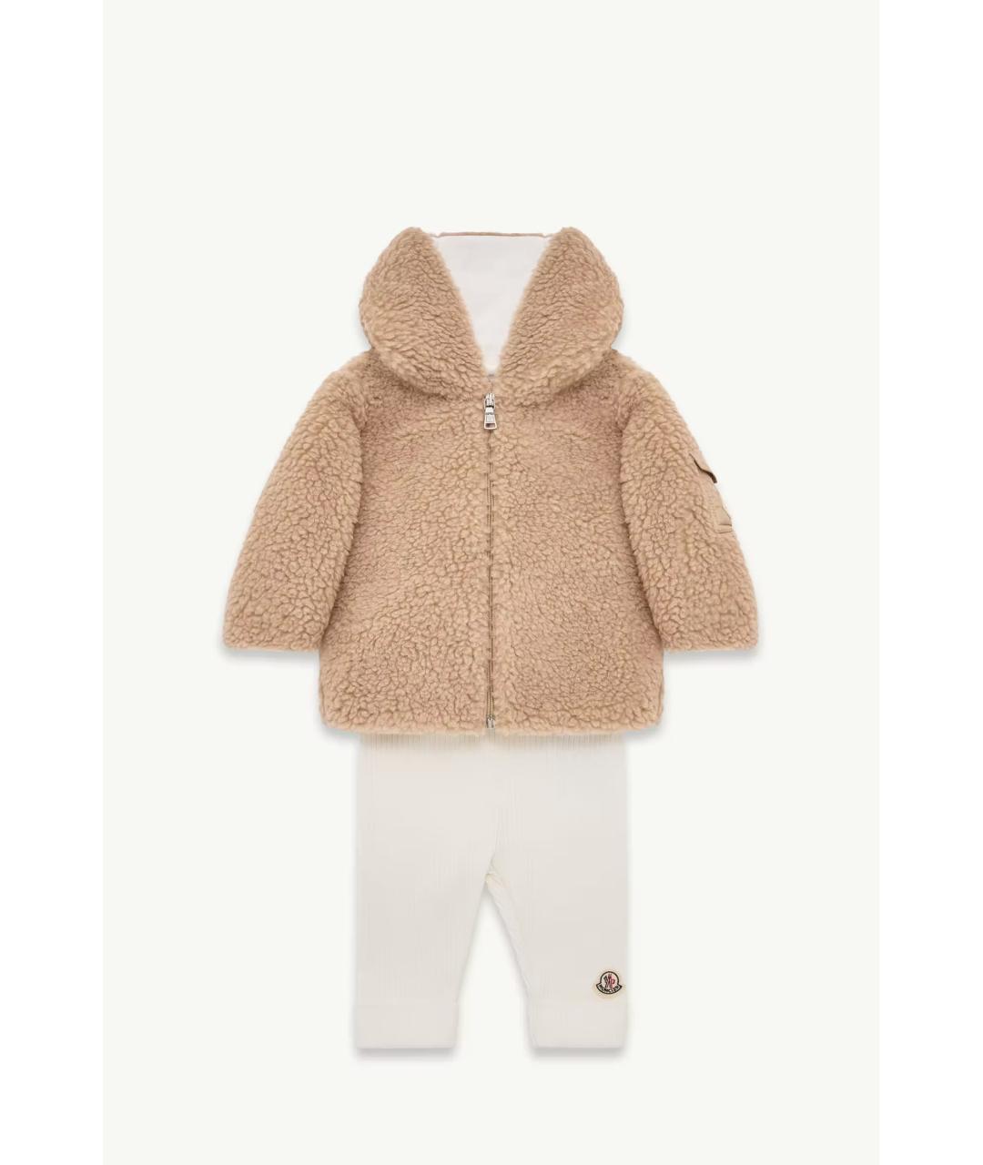 MONCLER KIDS Бежевый полиэстеровый комплект, фото 5