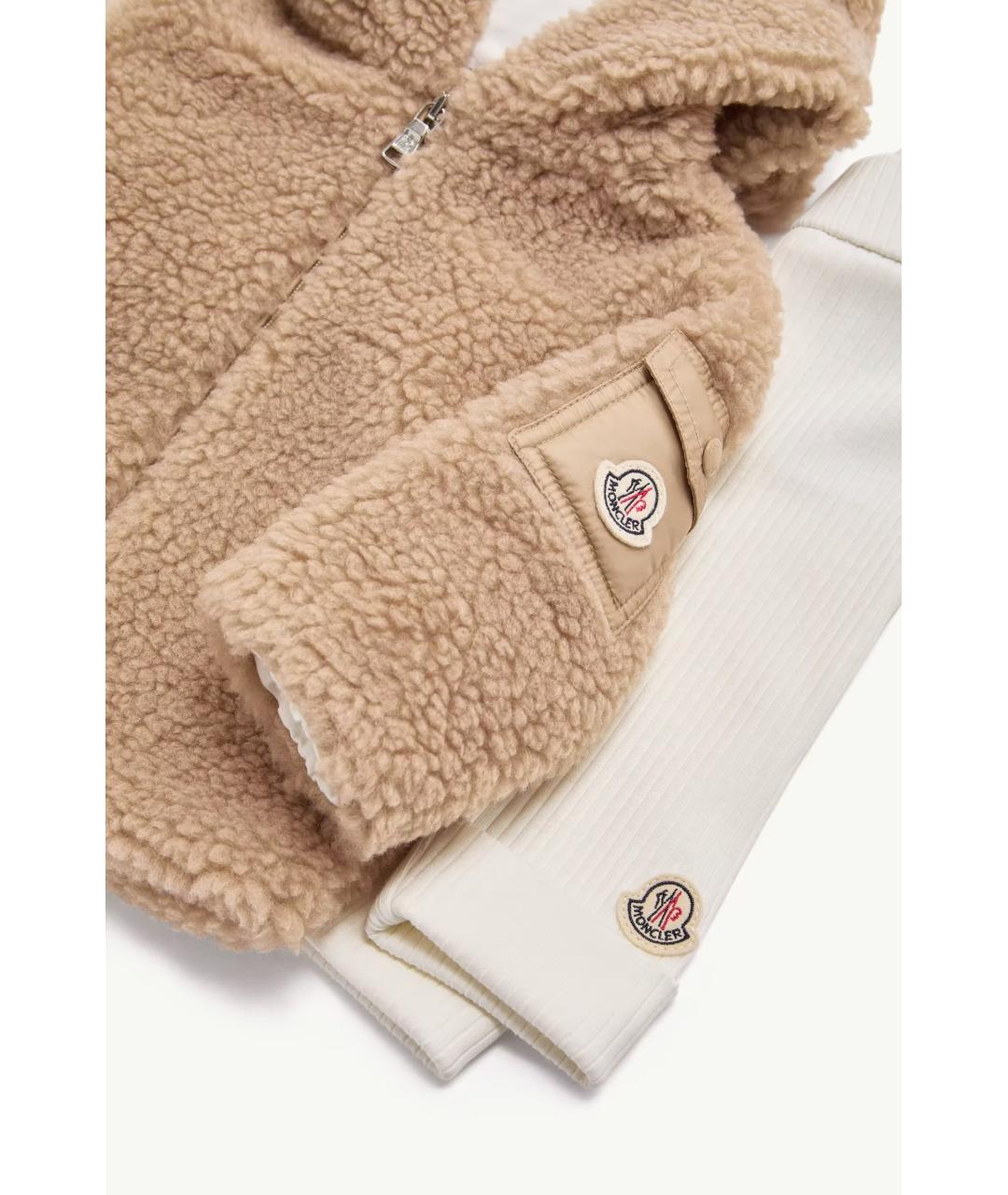 MONCLER KIDS Бежевый полиэстеровый комплект, фото 4