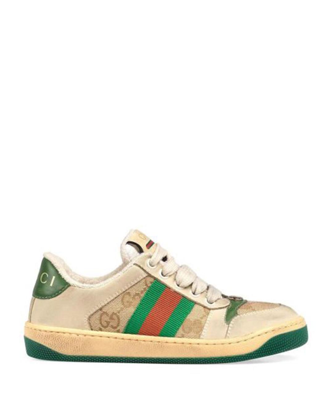 GUCCI Бежевые кеды, фото 1
