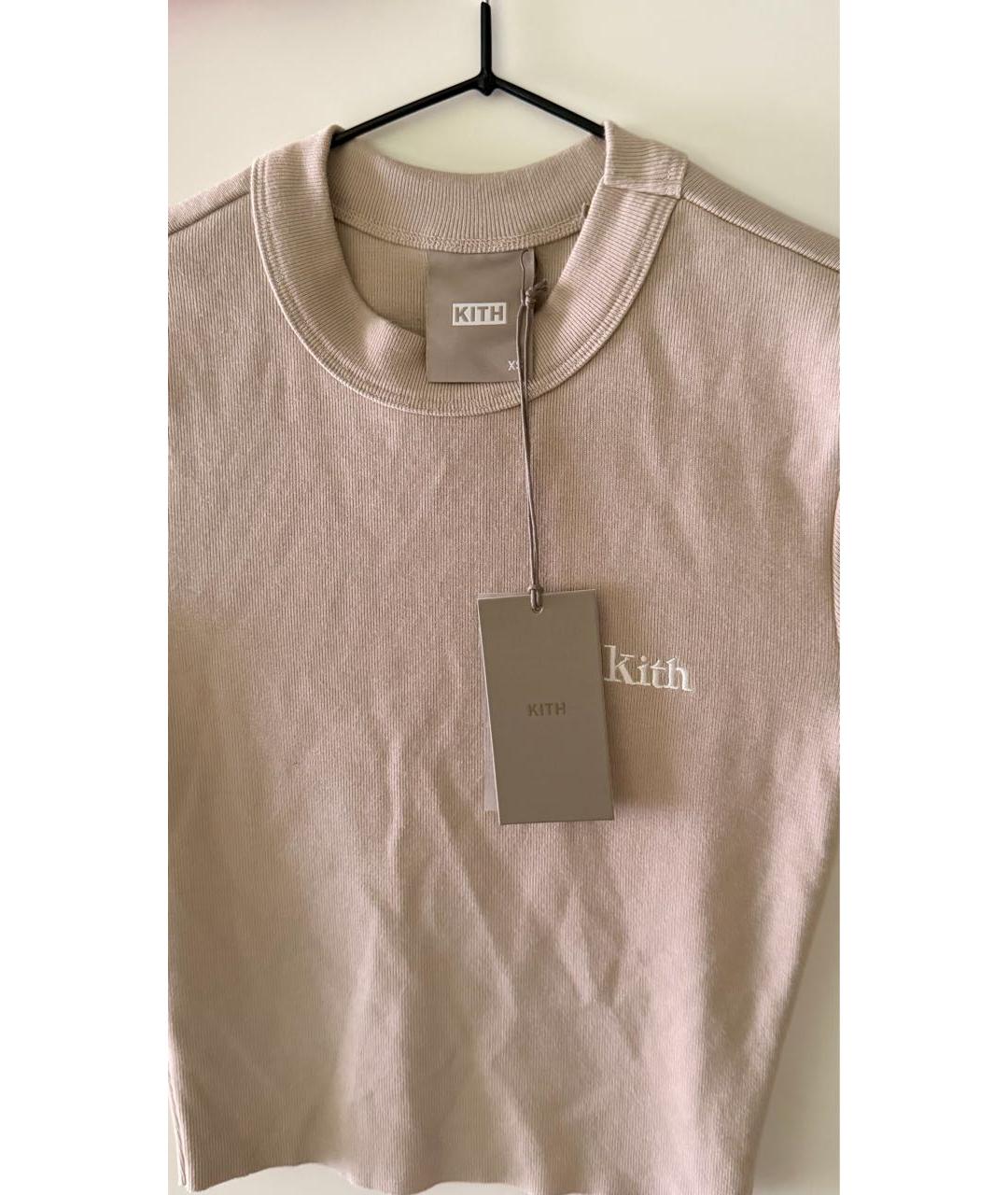 KITH Бежевая хлопковая футболка, фото 3