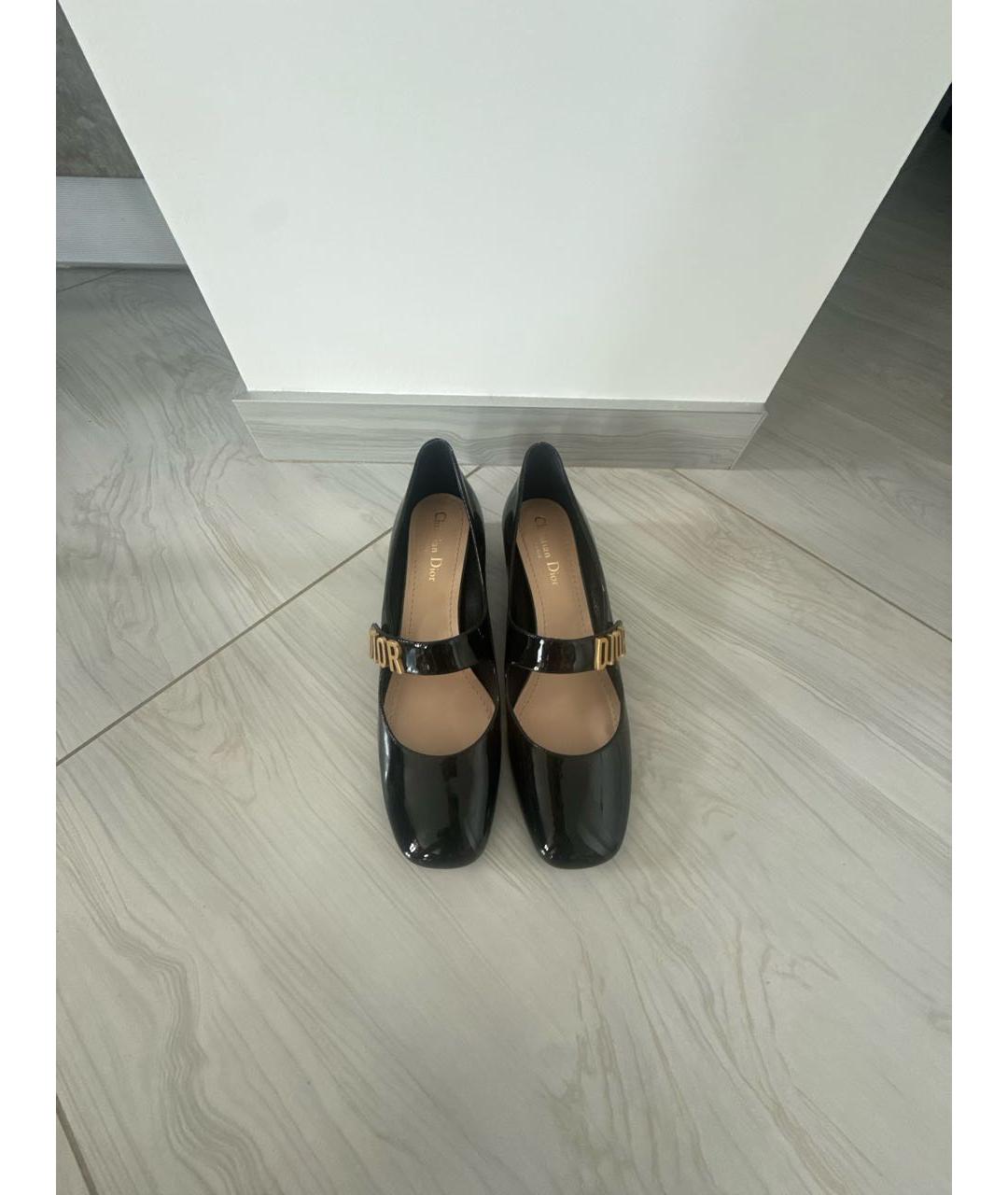 CHRISTIAN DIOR Черные туфли из лакированной кожи, фото 2