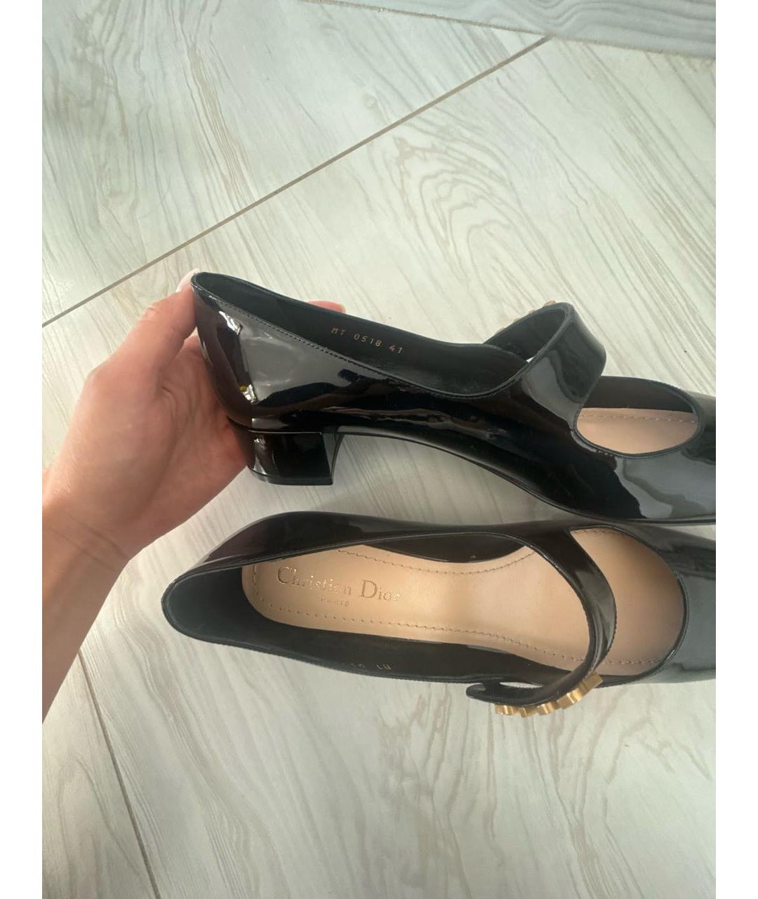 CHRISTIAN DIOR Черные туфли из лакированной кожи, фото 4