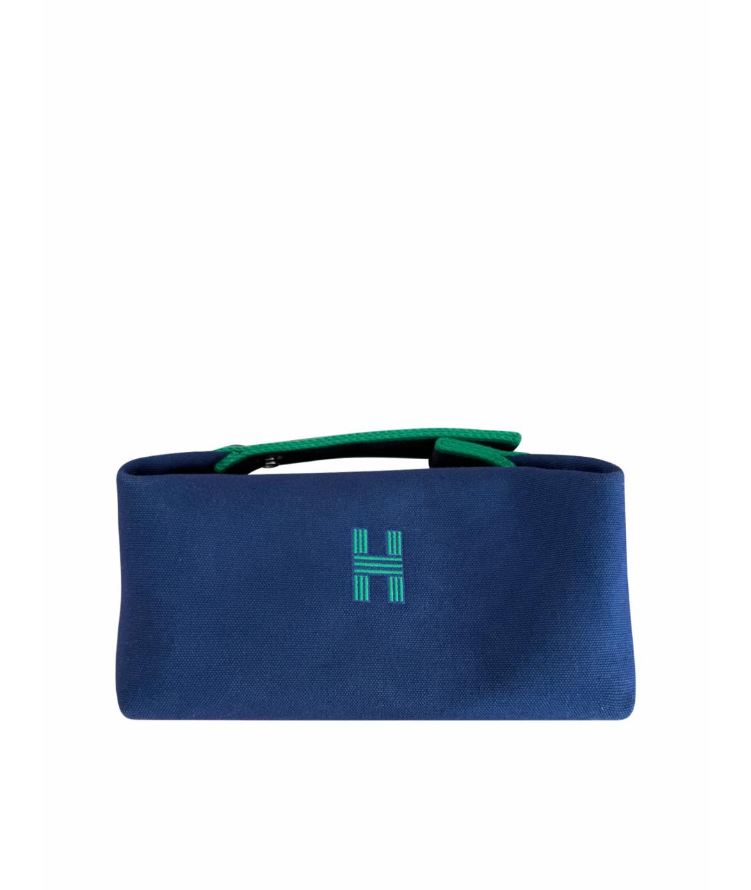 HERMES Синяя хлопковая косметичка, фото 1
