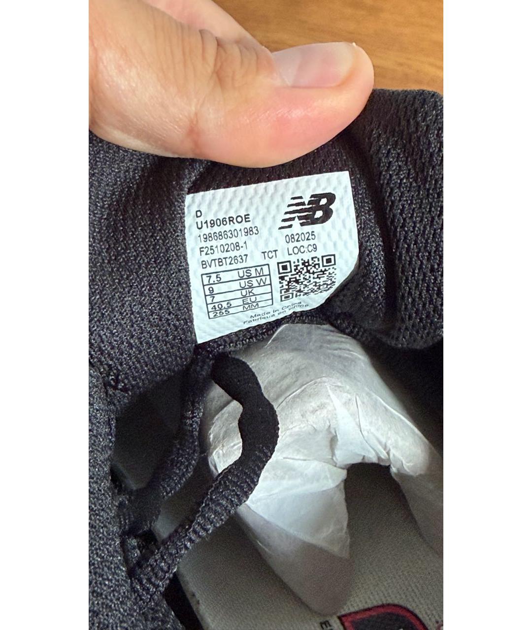 NEW BALANCE Черные текстильные низкие кроссовки / кеды, фото 7