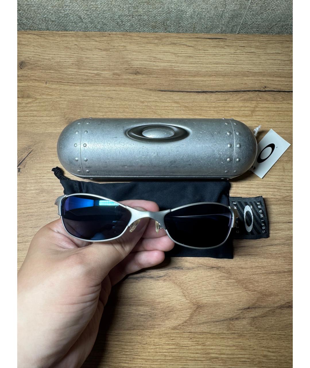 OAKLEY Серые металлические солнцезащитные очки, фото 3