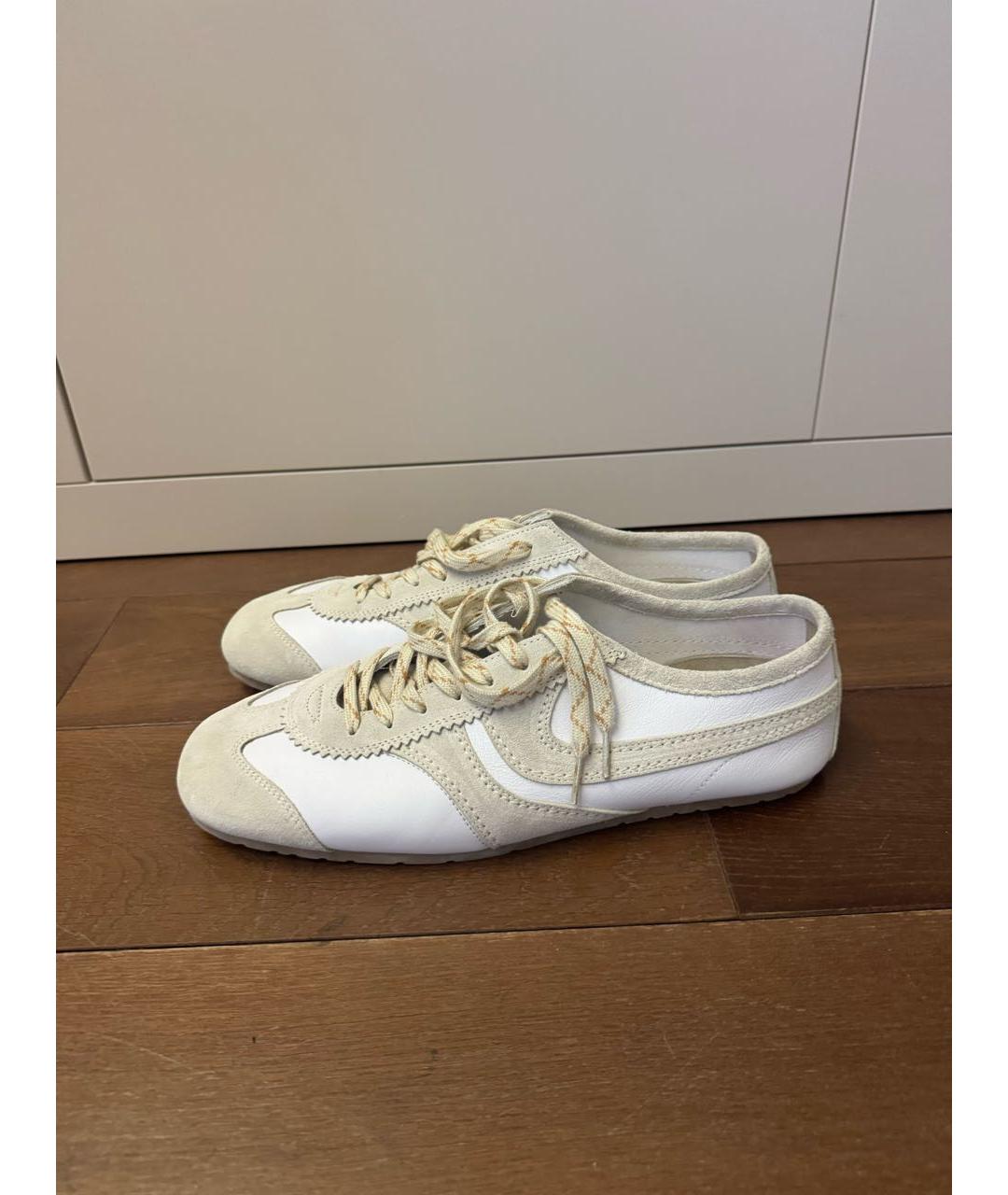 DRIES VAN NOTEN Белые кожаные низкие кроссовки / кеды, фото 5