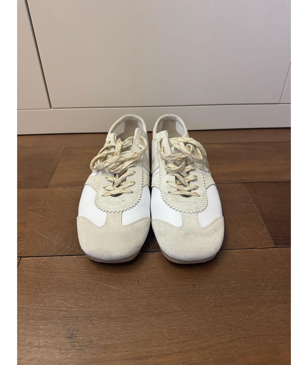 DRIES VAN NOTEN Белые кожаные низкие кроссовки / кеды, фото 2