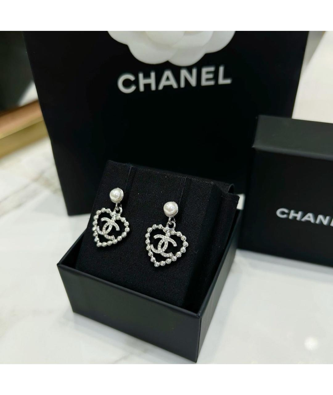 CHANEL Серебряные металлические серьги, фото 3