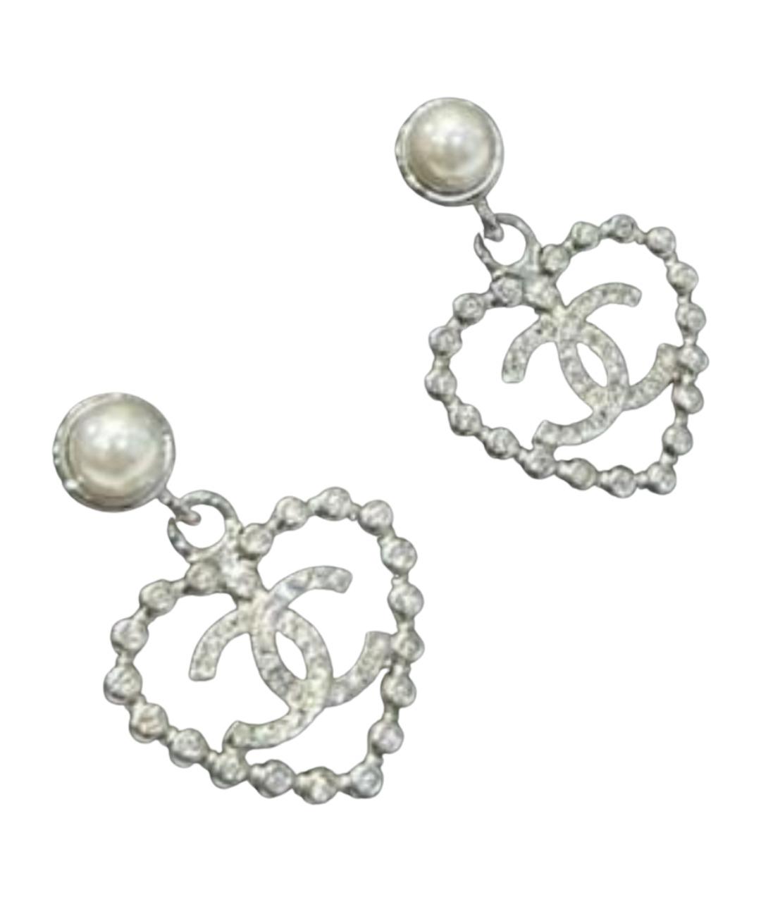 CHANEL Серебряные металлические серьги, фото 1