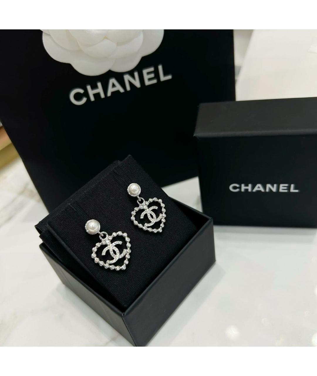 CHANEL Серебряные металлические серьги, фото 7