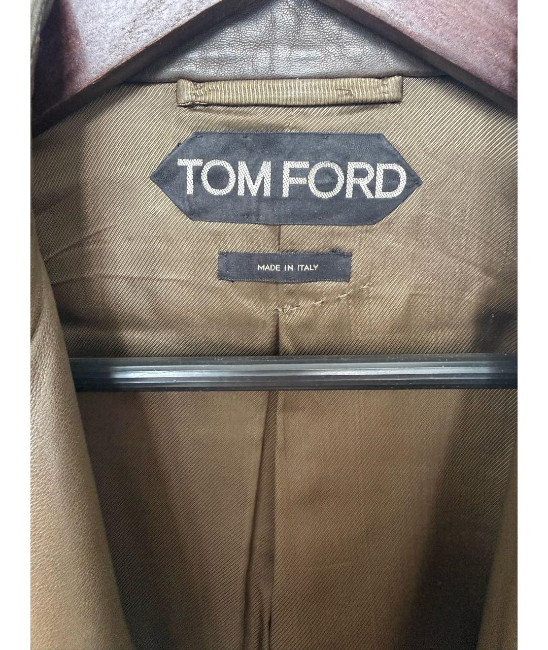TOM FORD Коричневая кожаная куртка, фото 3