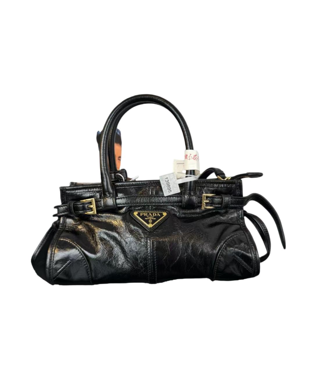 PRADA Черная кожаная сумка тоут, фото 6