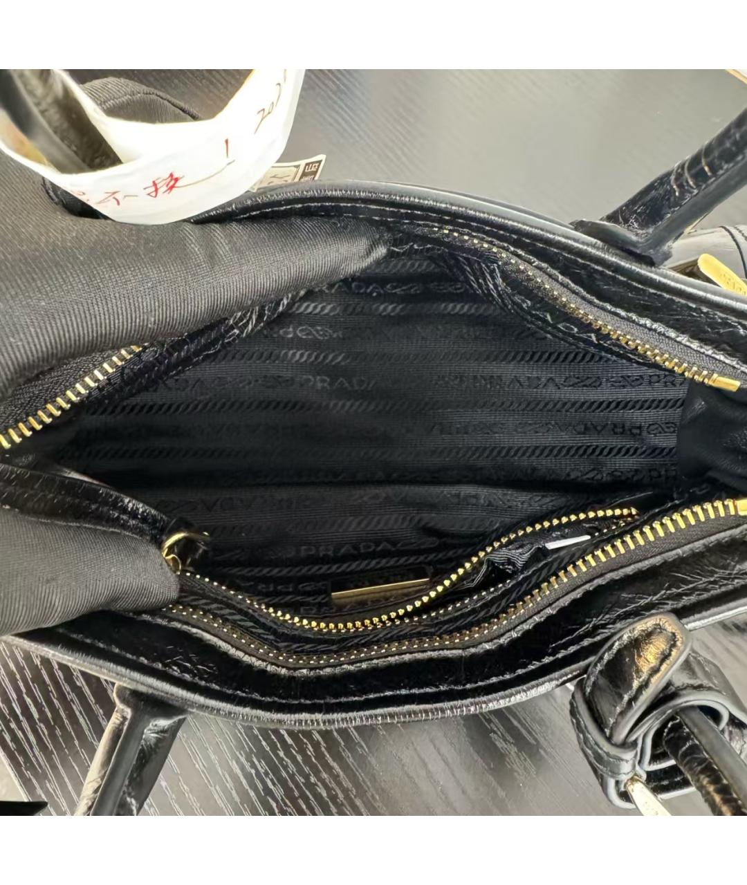 PRADA Черная кожаная сумка тоут, фото 5