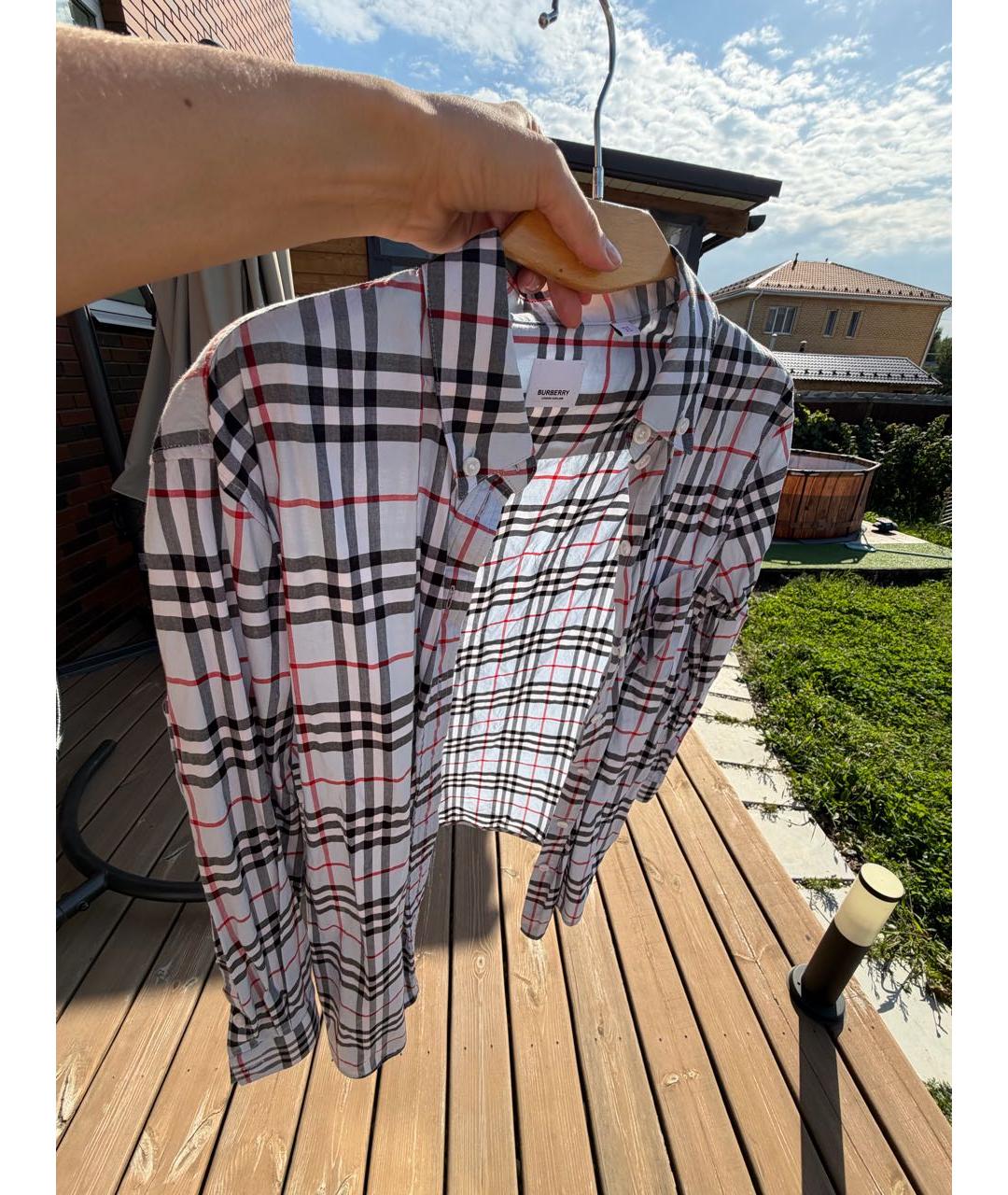BURBERRY Голубая хлопковая рубашка, фото 3